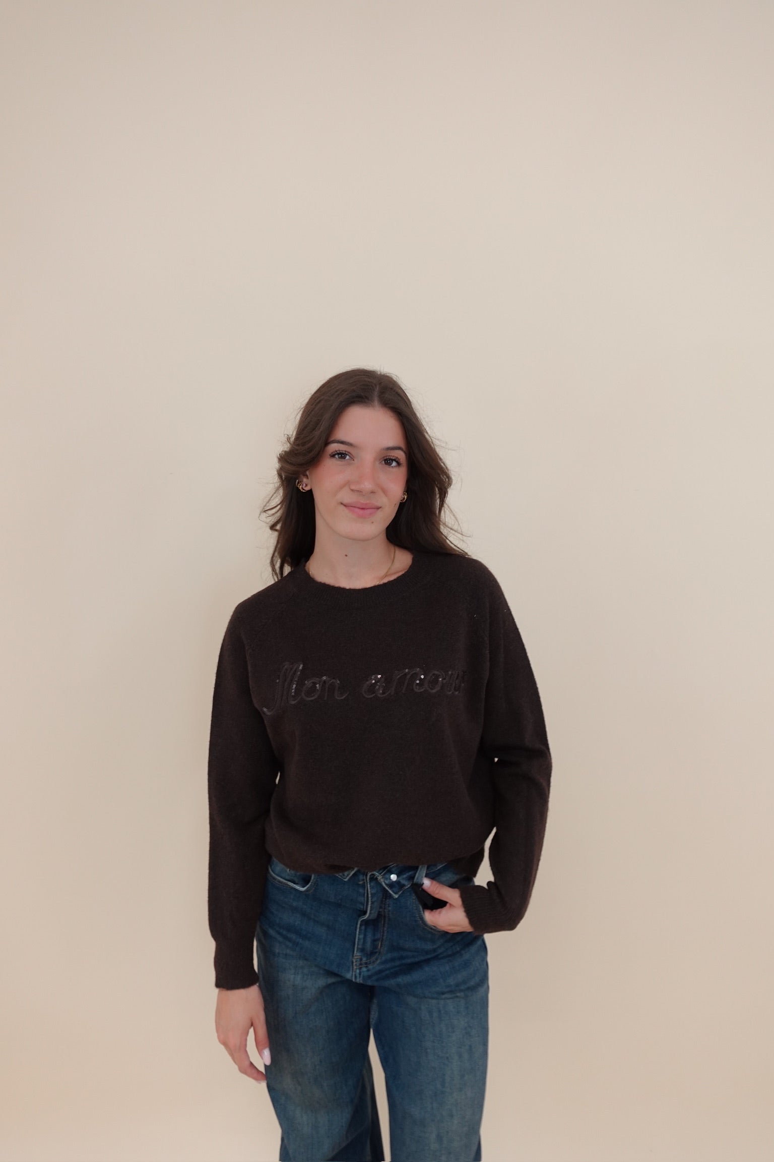 Maglione Mon Amour Marrone