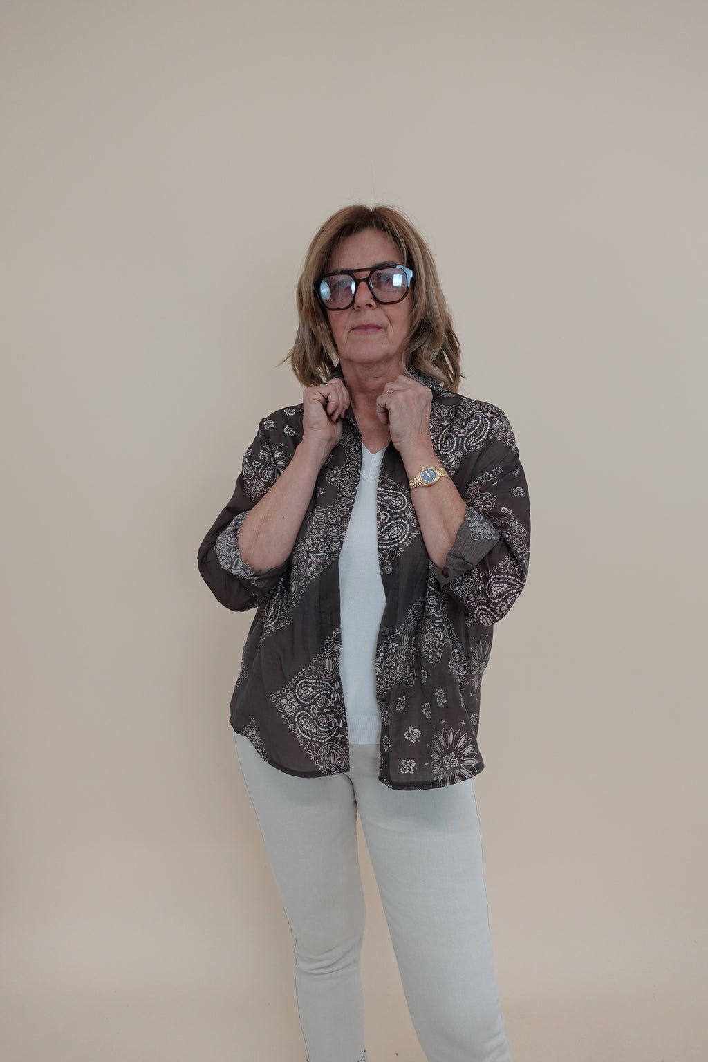 Camicia Bandana Marrone
