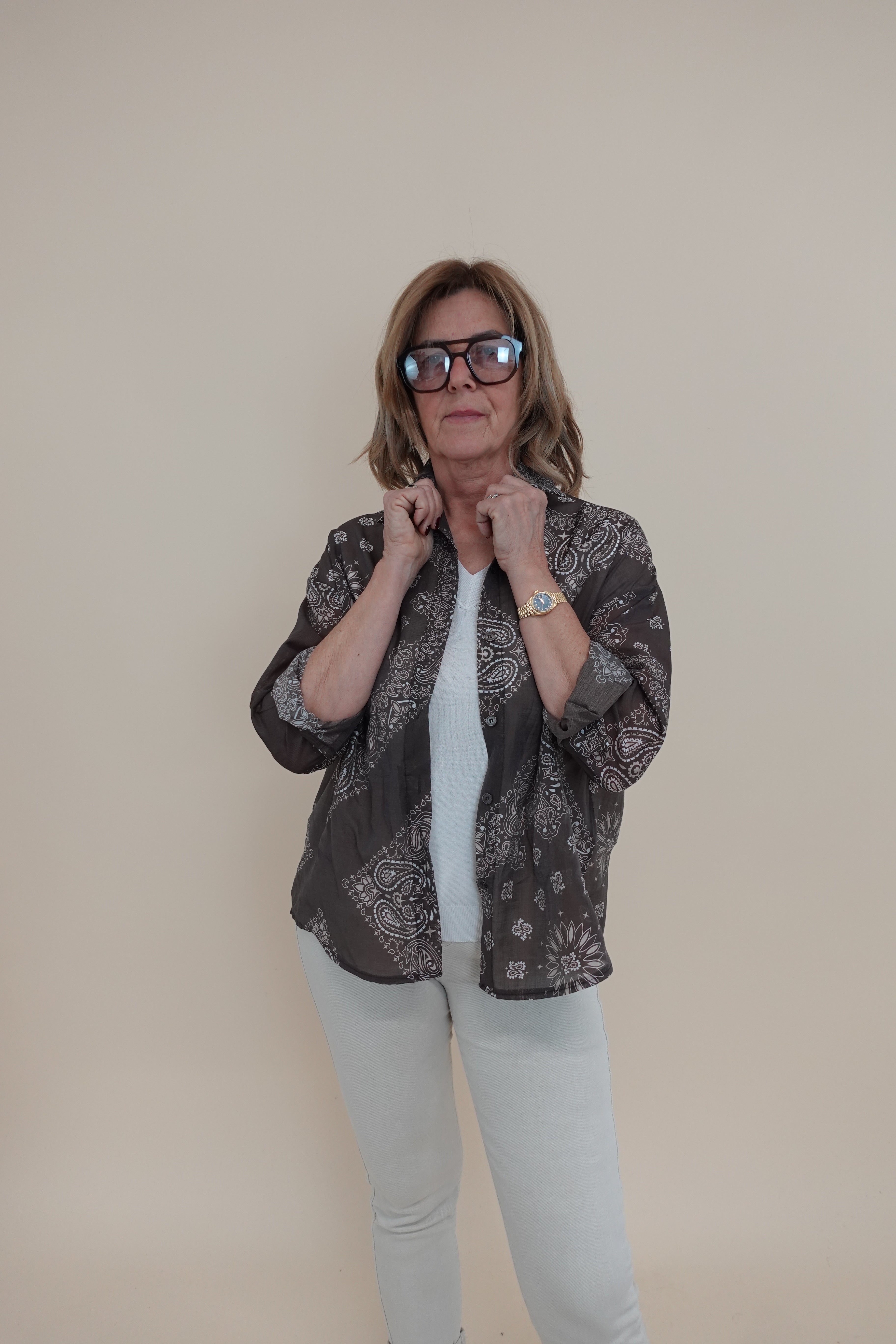 Camicia Bandana Marrone