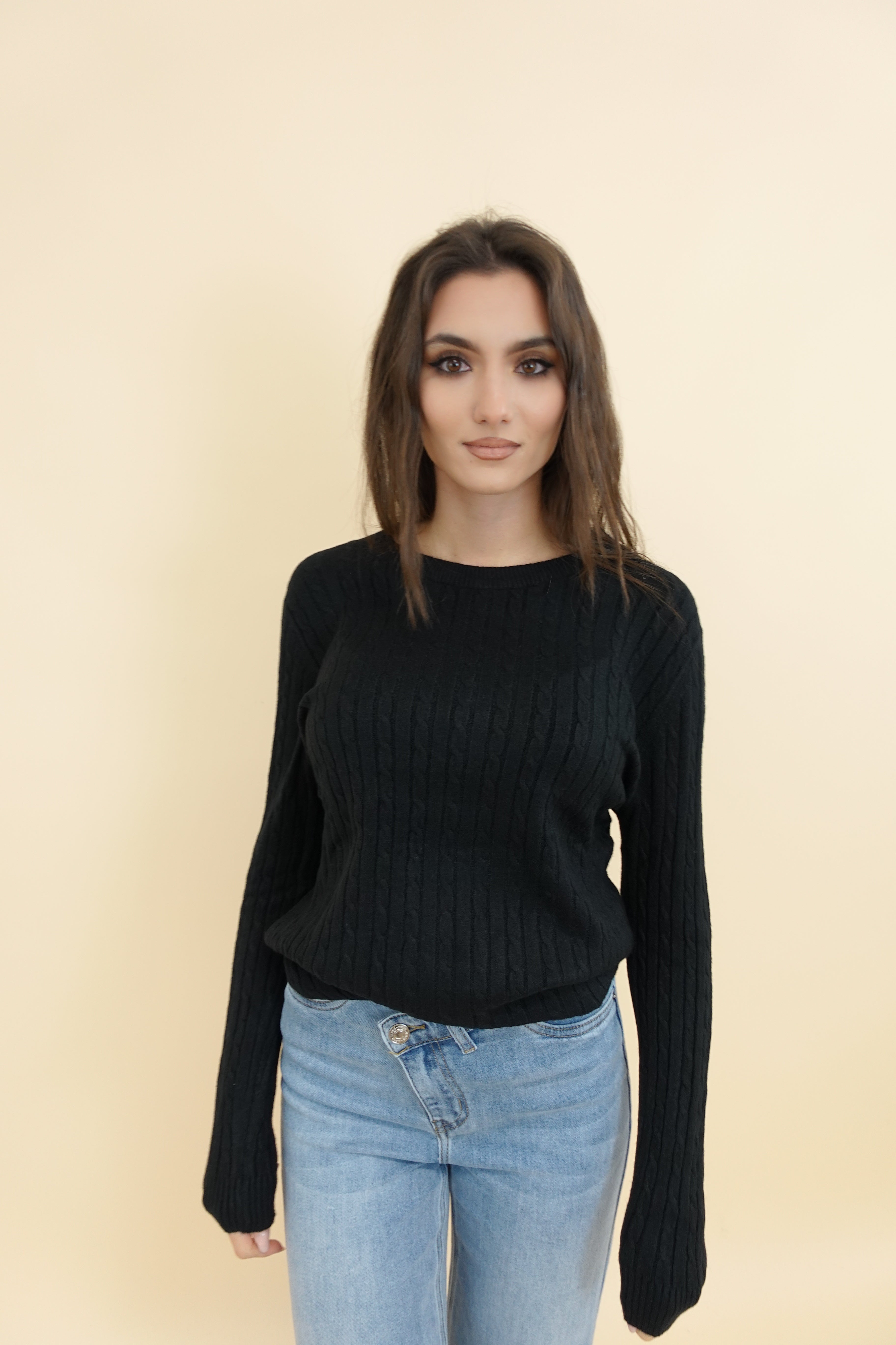 Maglioncino Treccina New Nero