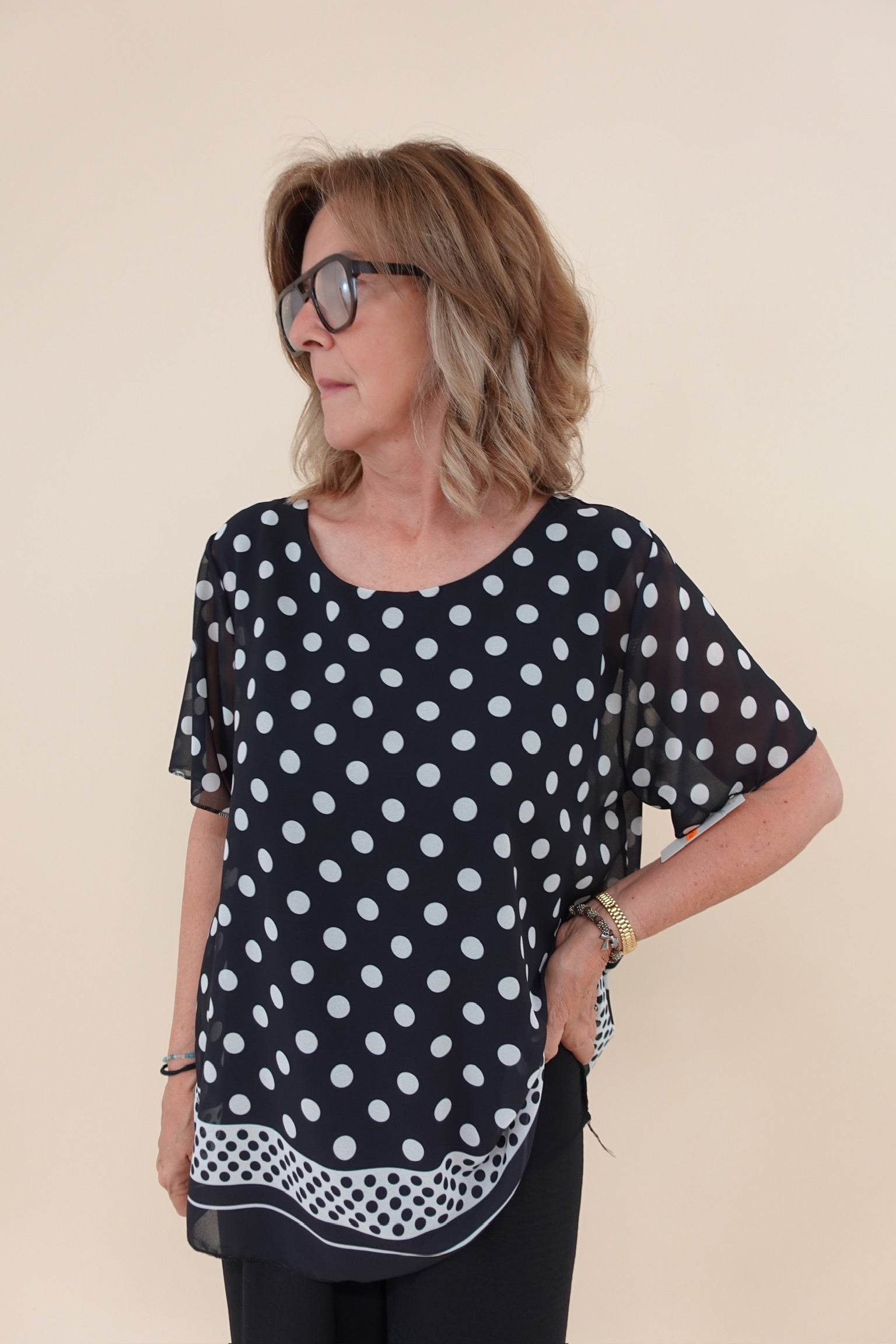 Maglia Over Pois Nero