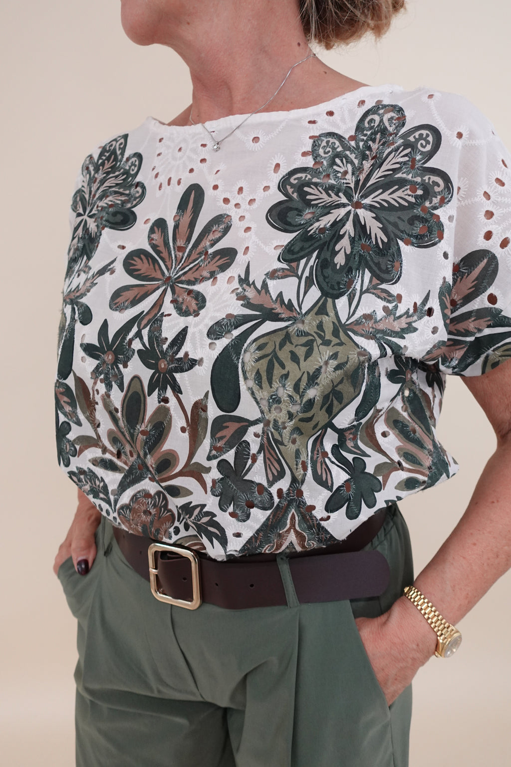 Camicia Flower Sangallo Verde