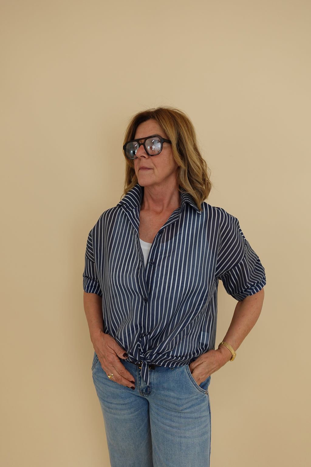 Camicia Line Blu