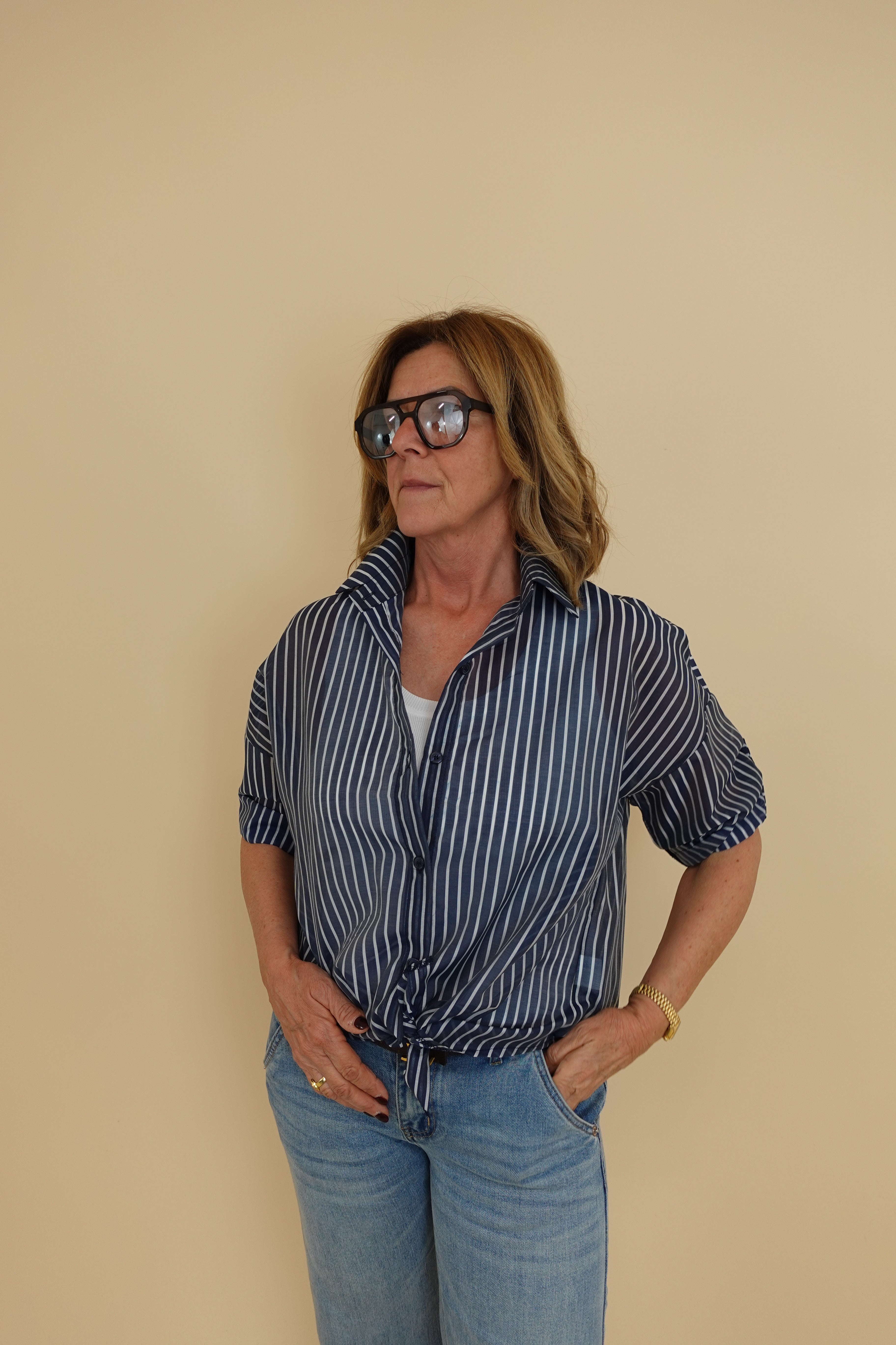 Camicia Line Blu