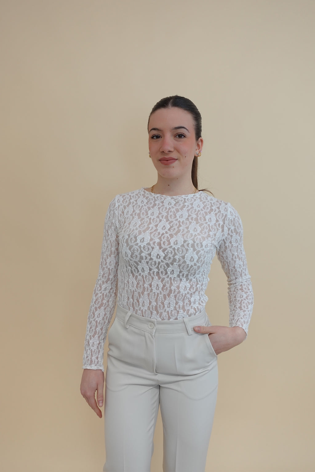 Maglia Pizzo Panna