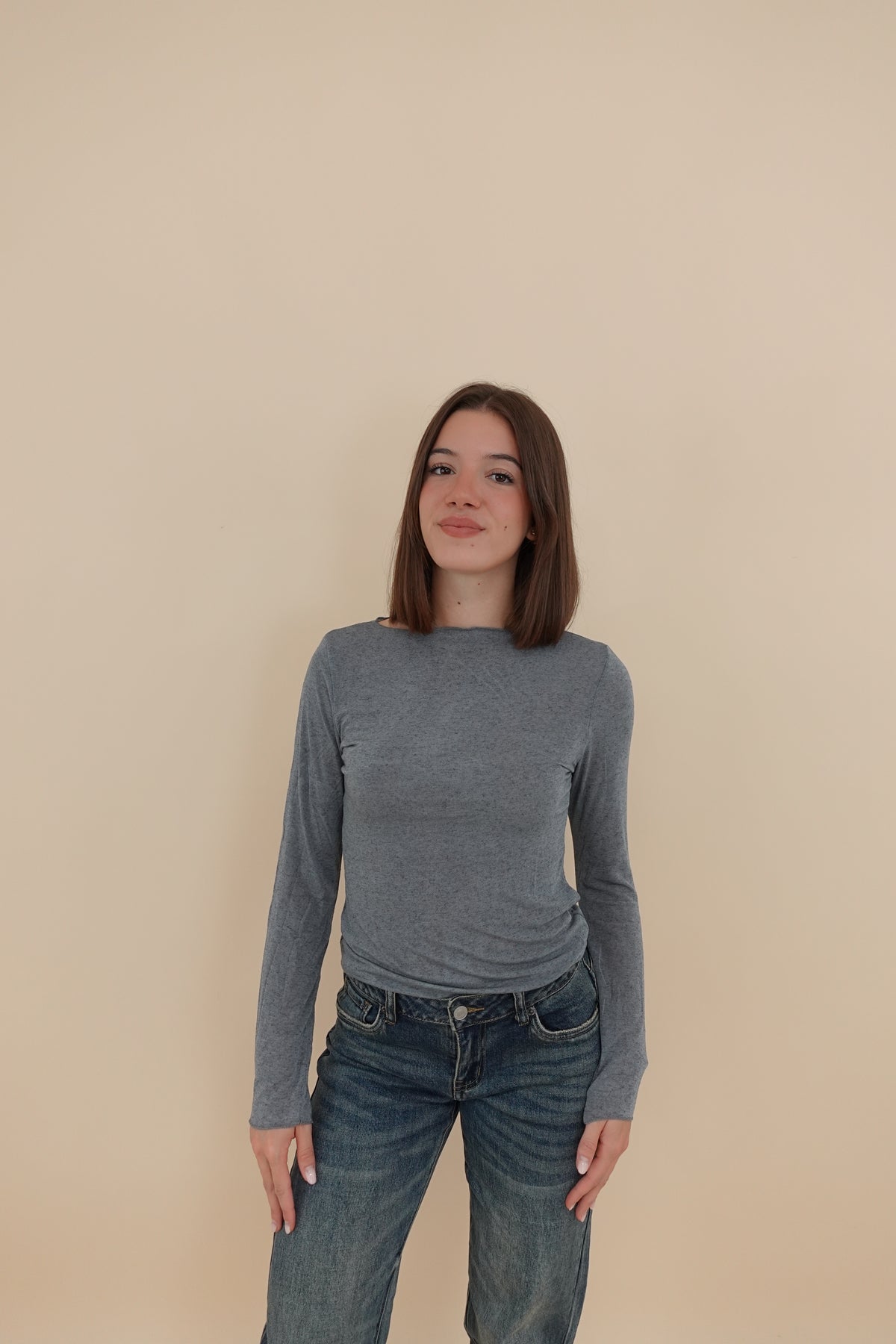 Maglia Misto Cashmere Grigio