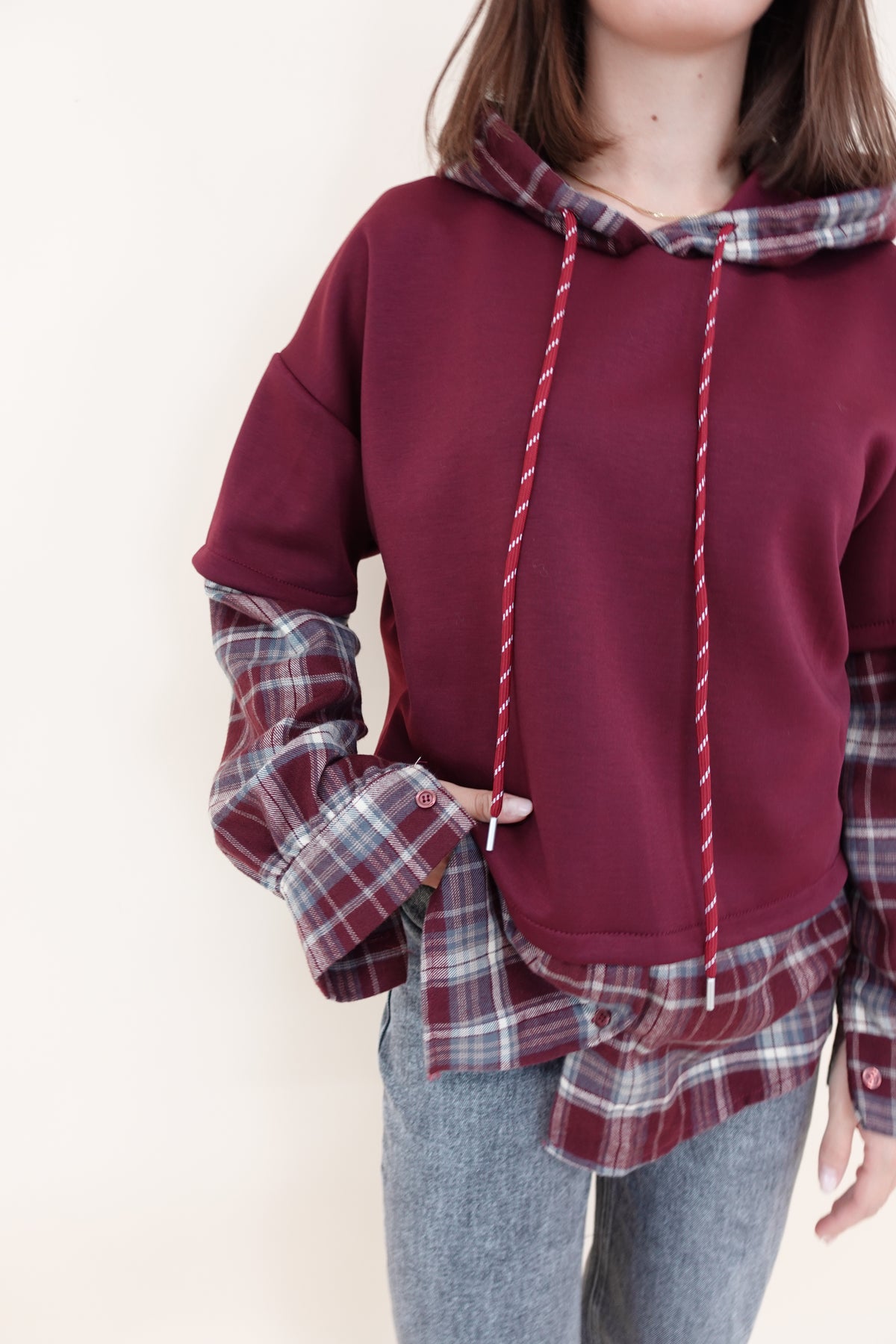 Felpa Scacchi Bordeaux
