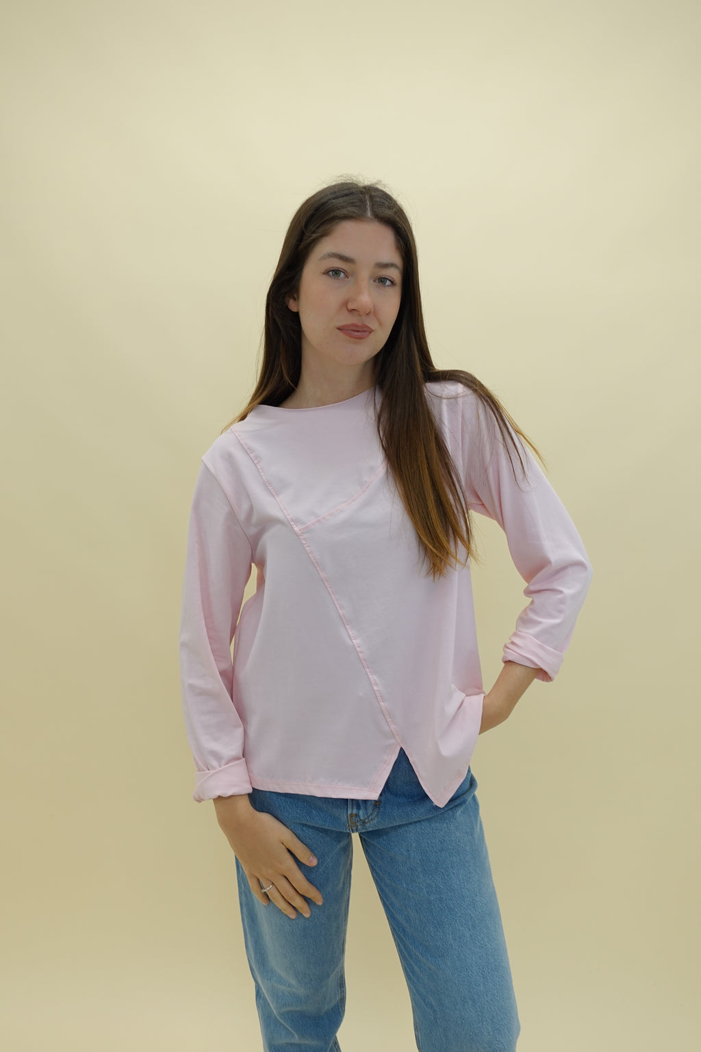 Maglia Assimmetrica Rosa