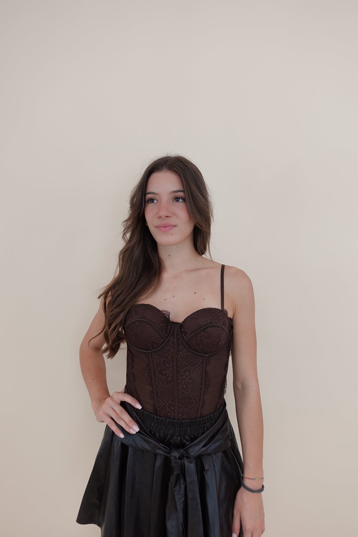 Corsetto Pizzo Marrone