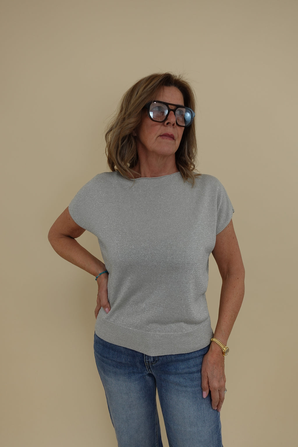 Maglia Lurex Beige