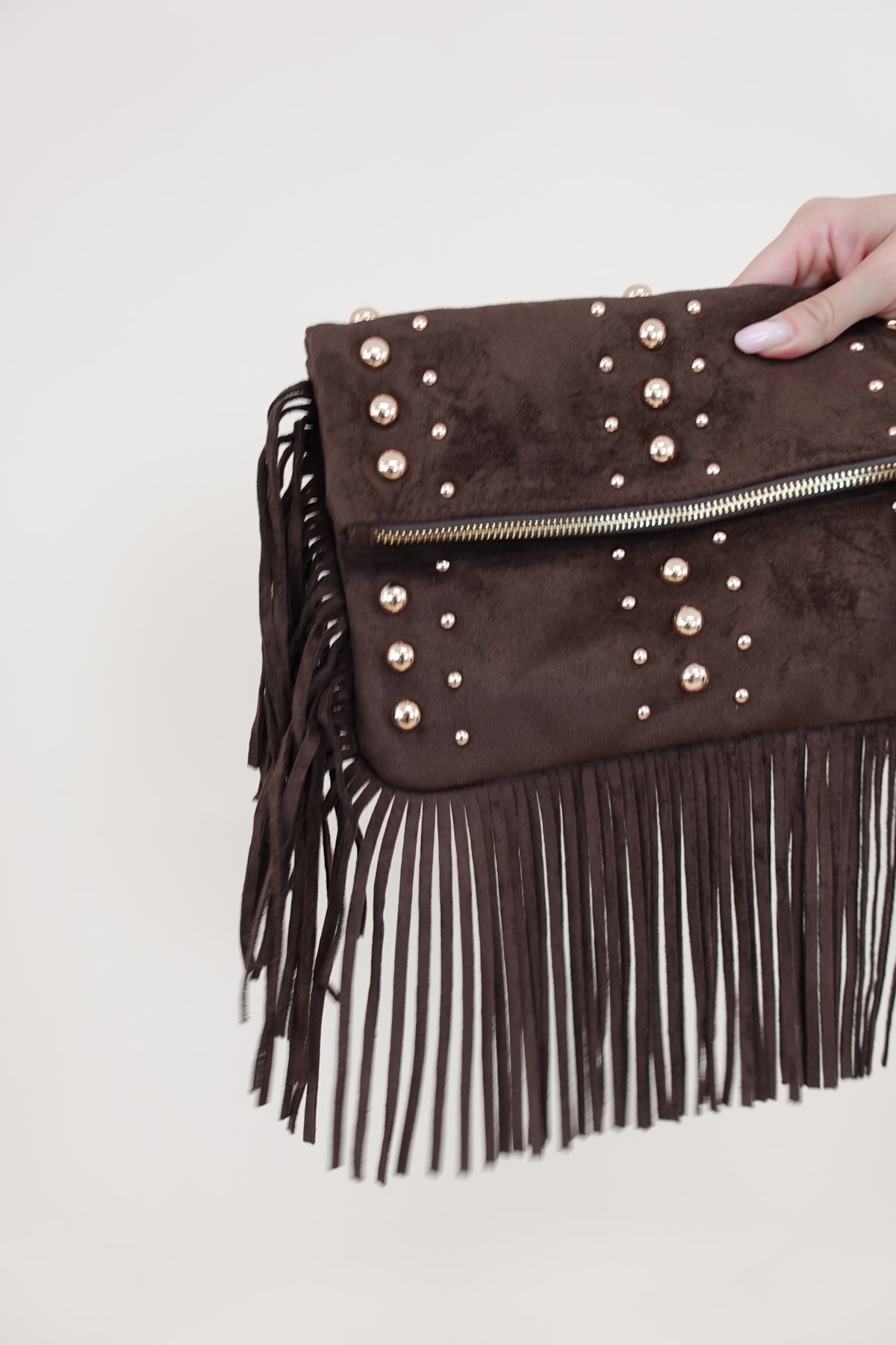 Pochette Frange Marrone