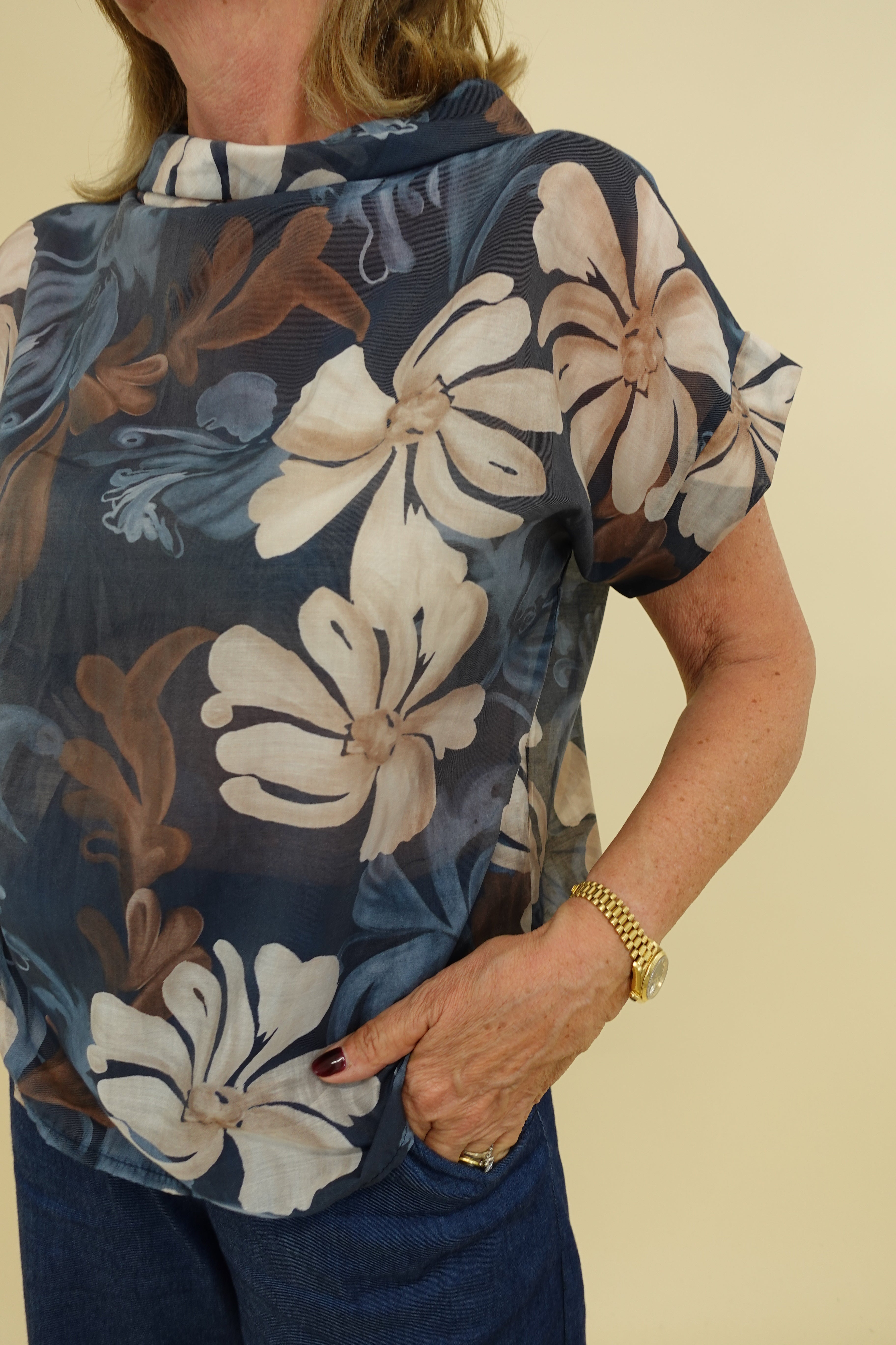 Maglia Flower Blu