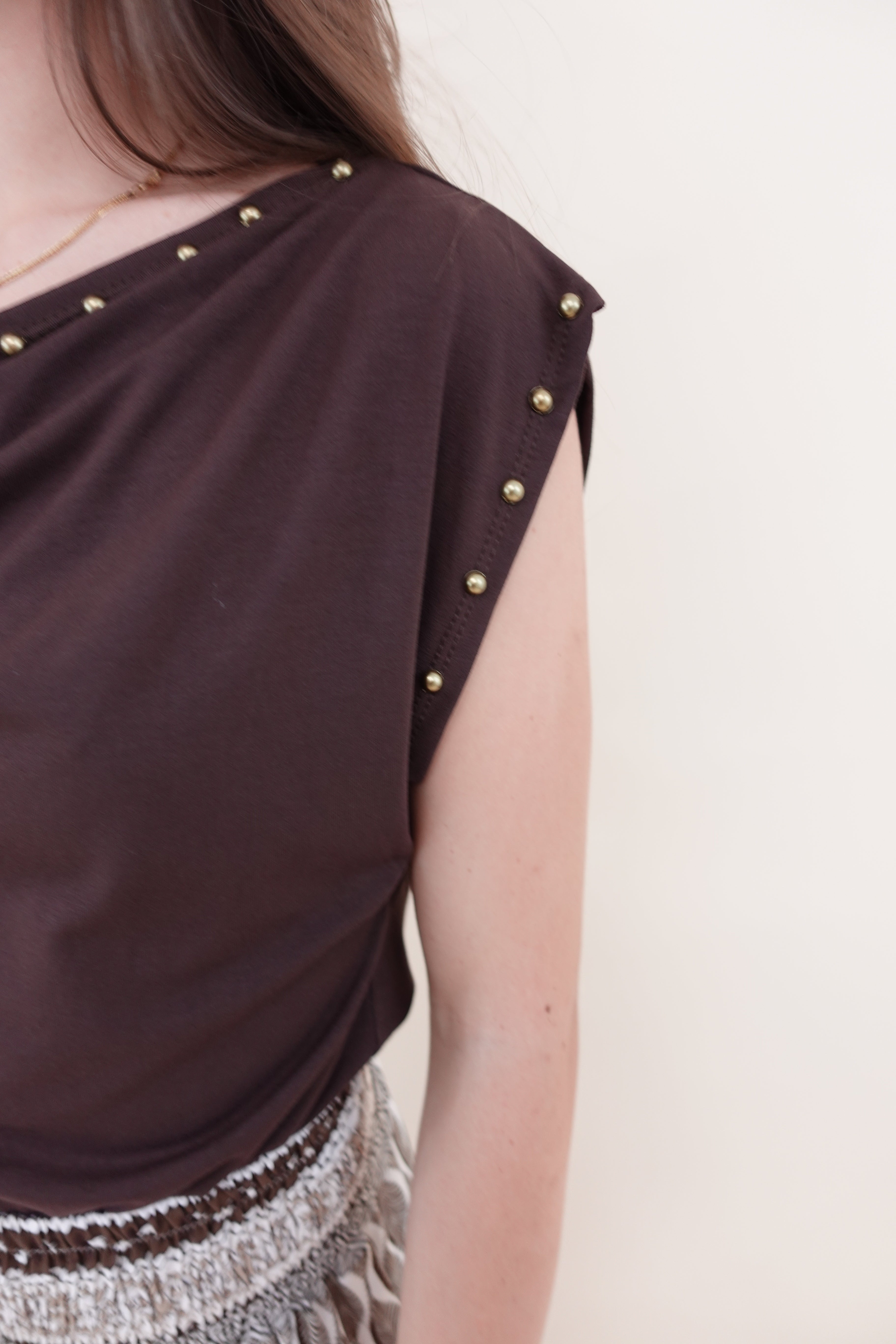 Maglia Borchie Marrone