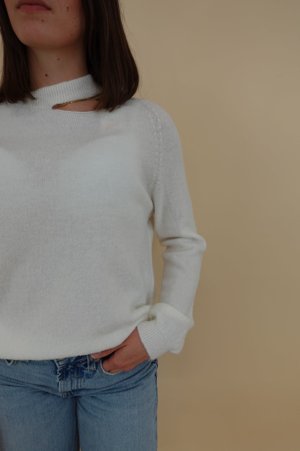 Maglione Cut Bianco Small