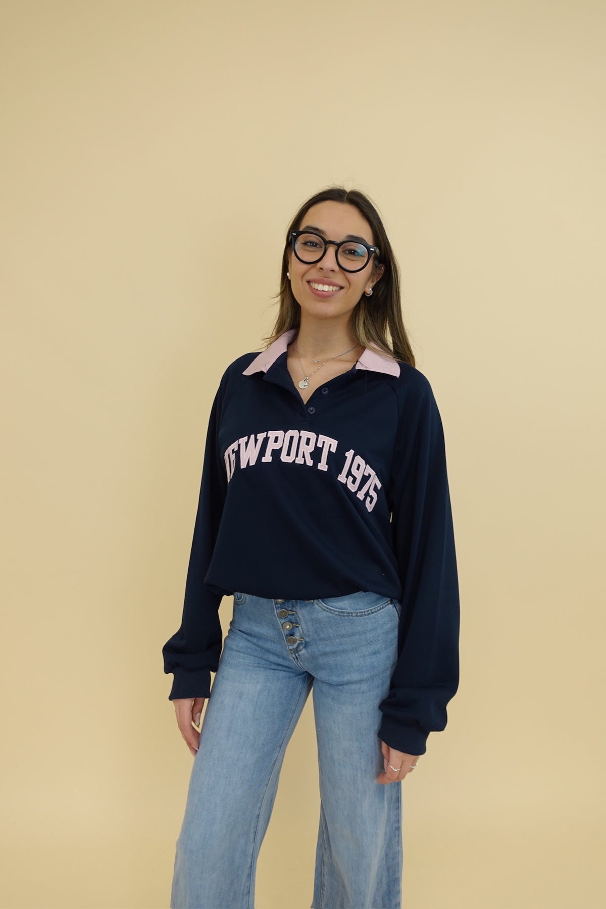 Felpa Newport Blu e Rosa