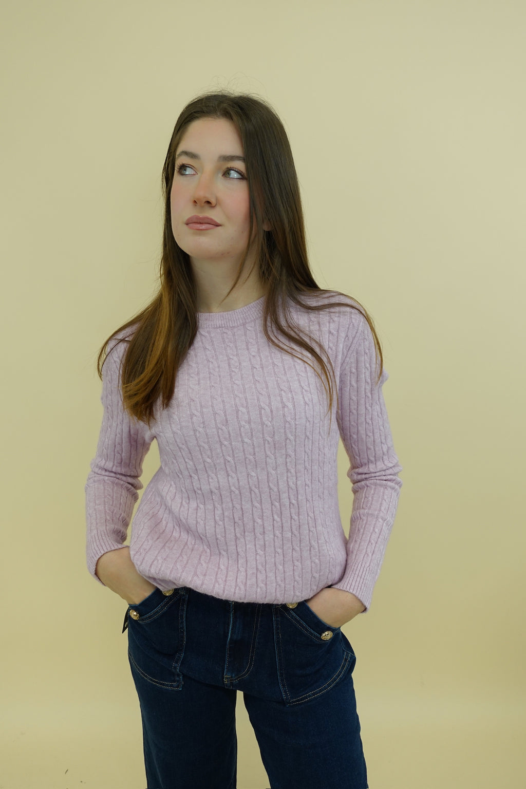 Maglioncino Treccina New Rosa