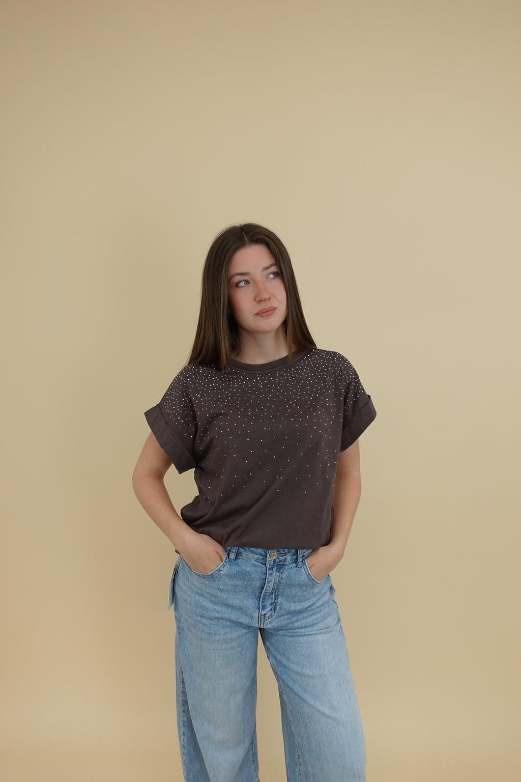 T-shirt Brillo Marrone