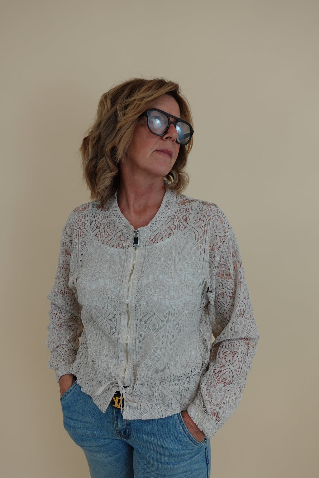Giacca Pizzo Beige
