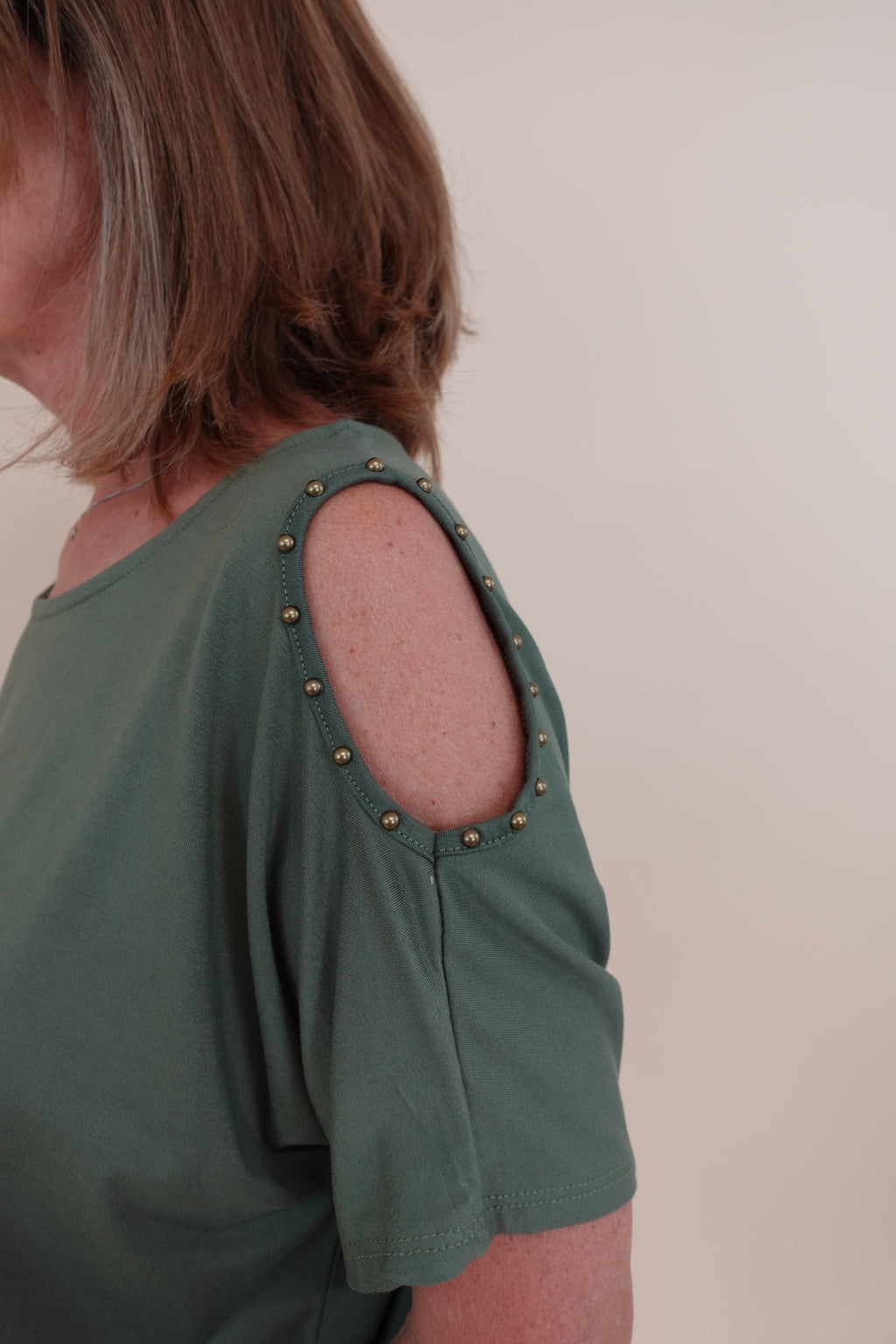 Maglia Over Borchie Verde