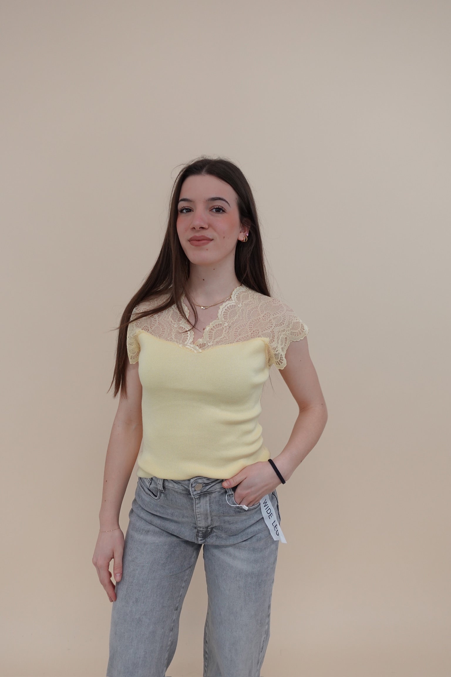 Canotta Pizzo Gialla