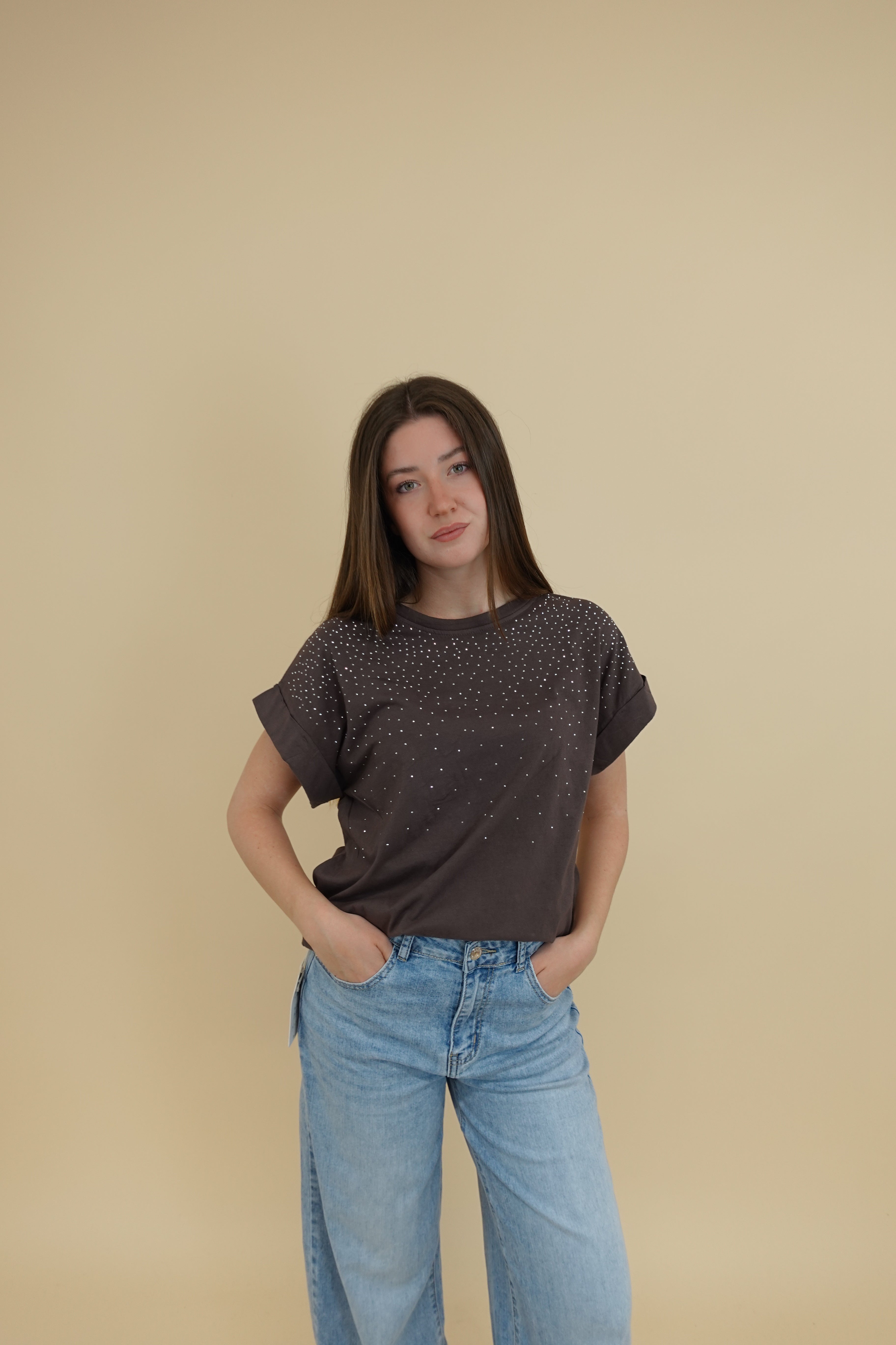 T-shirt Brillo Marrone