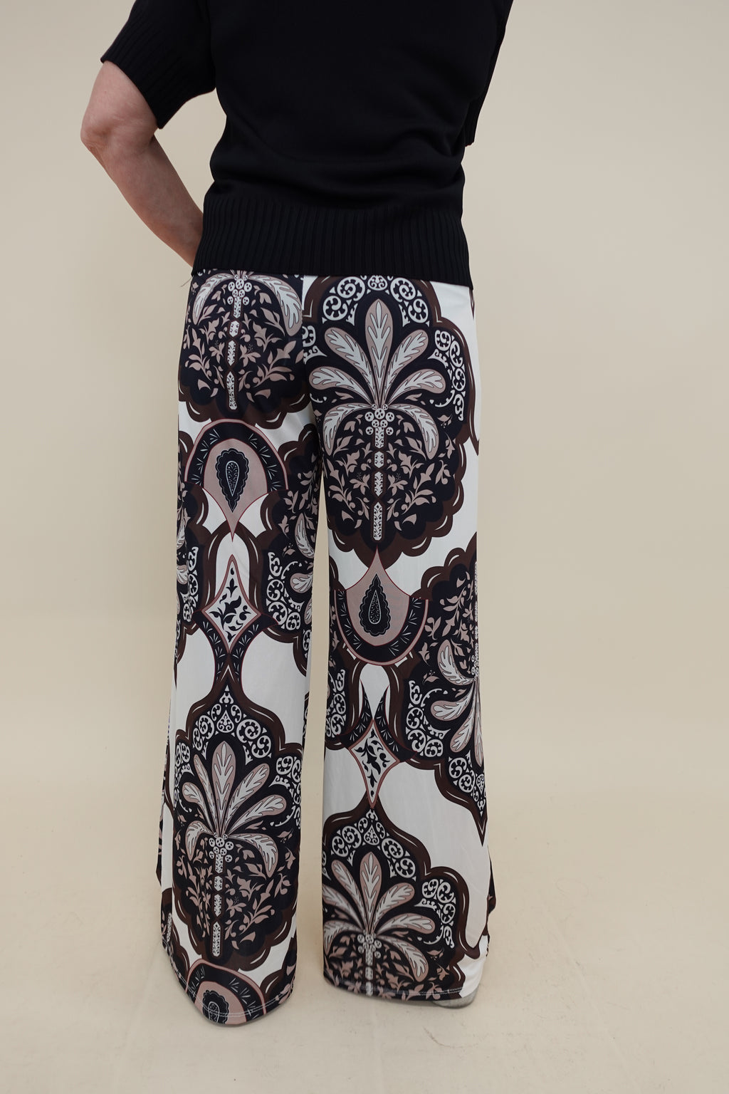 Pantalone Flowers Marrone