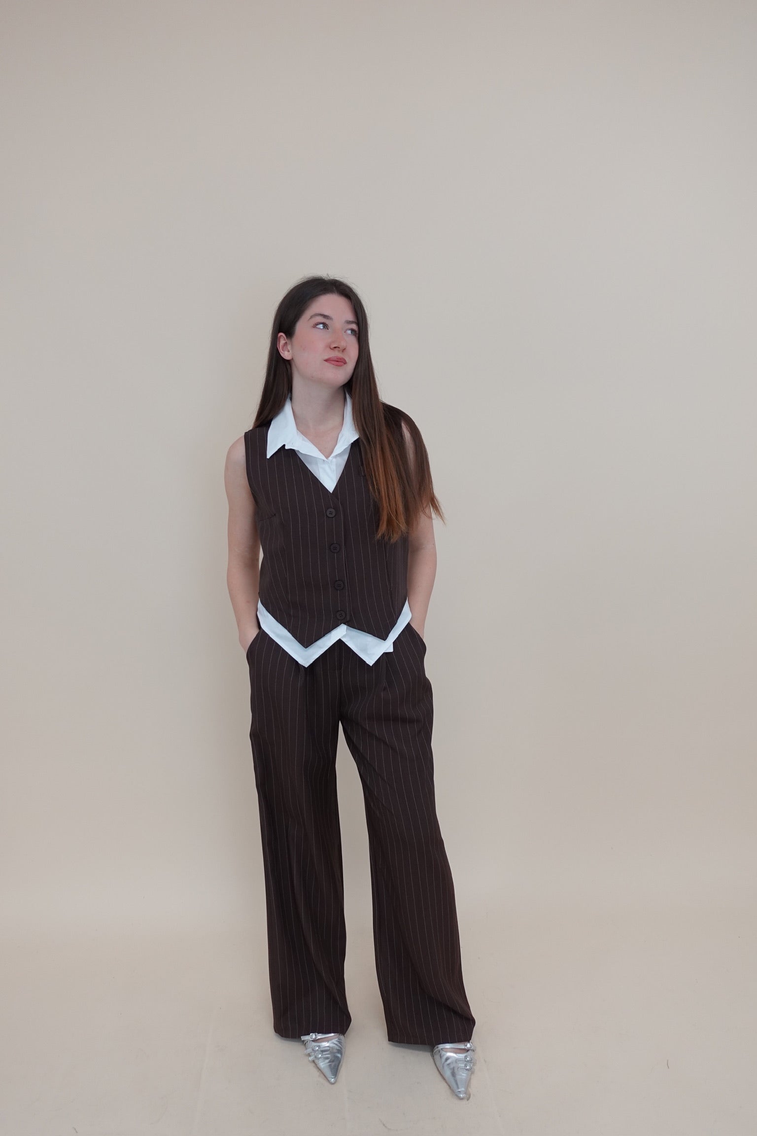 Pantalone Line Marrone