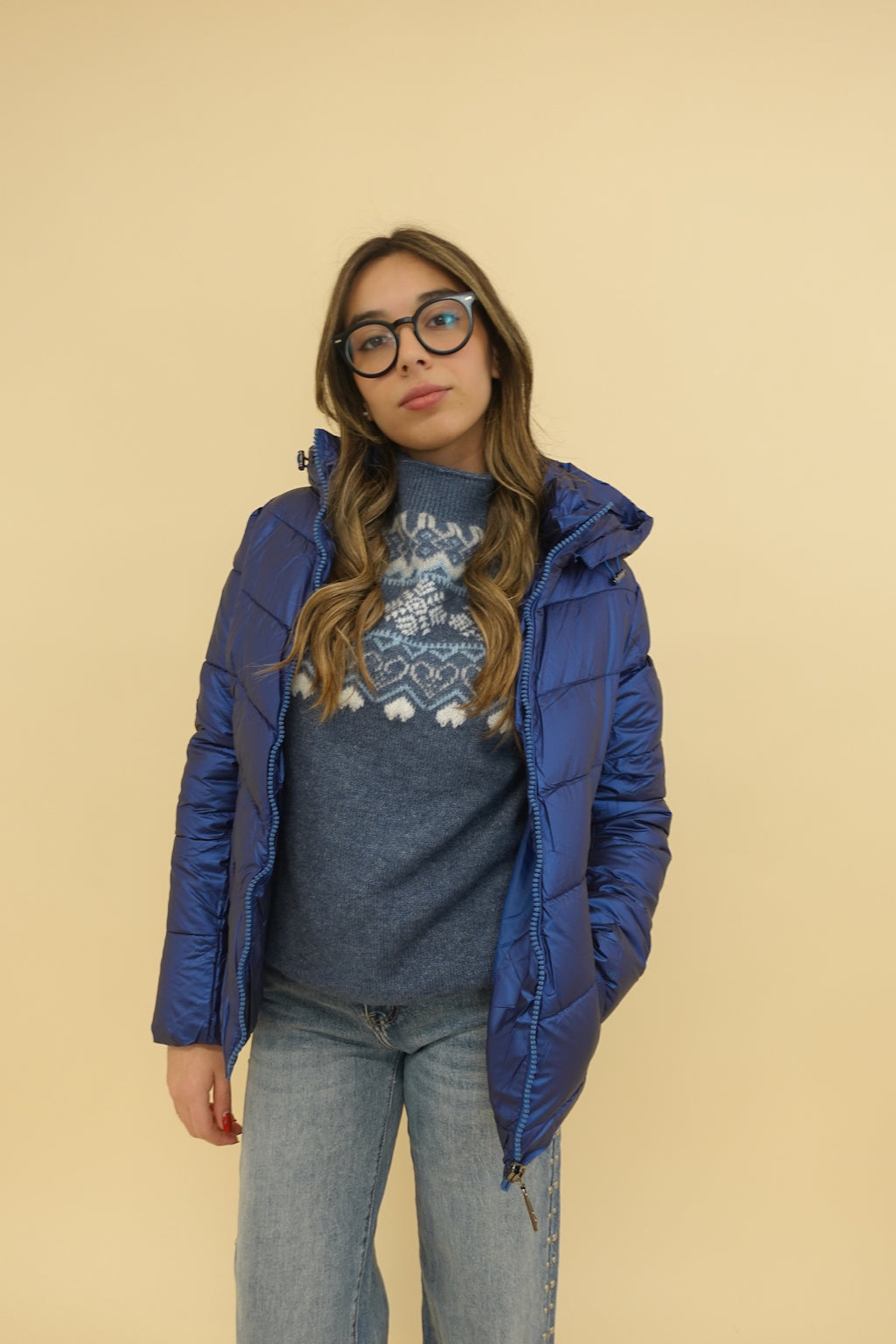 Piumino Blu Elettrico