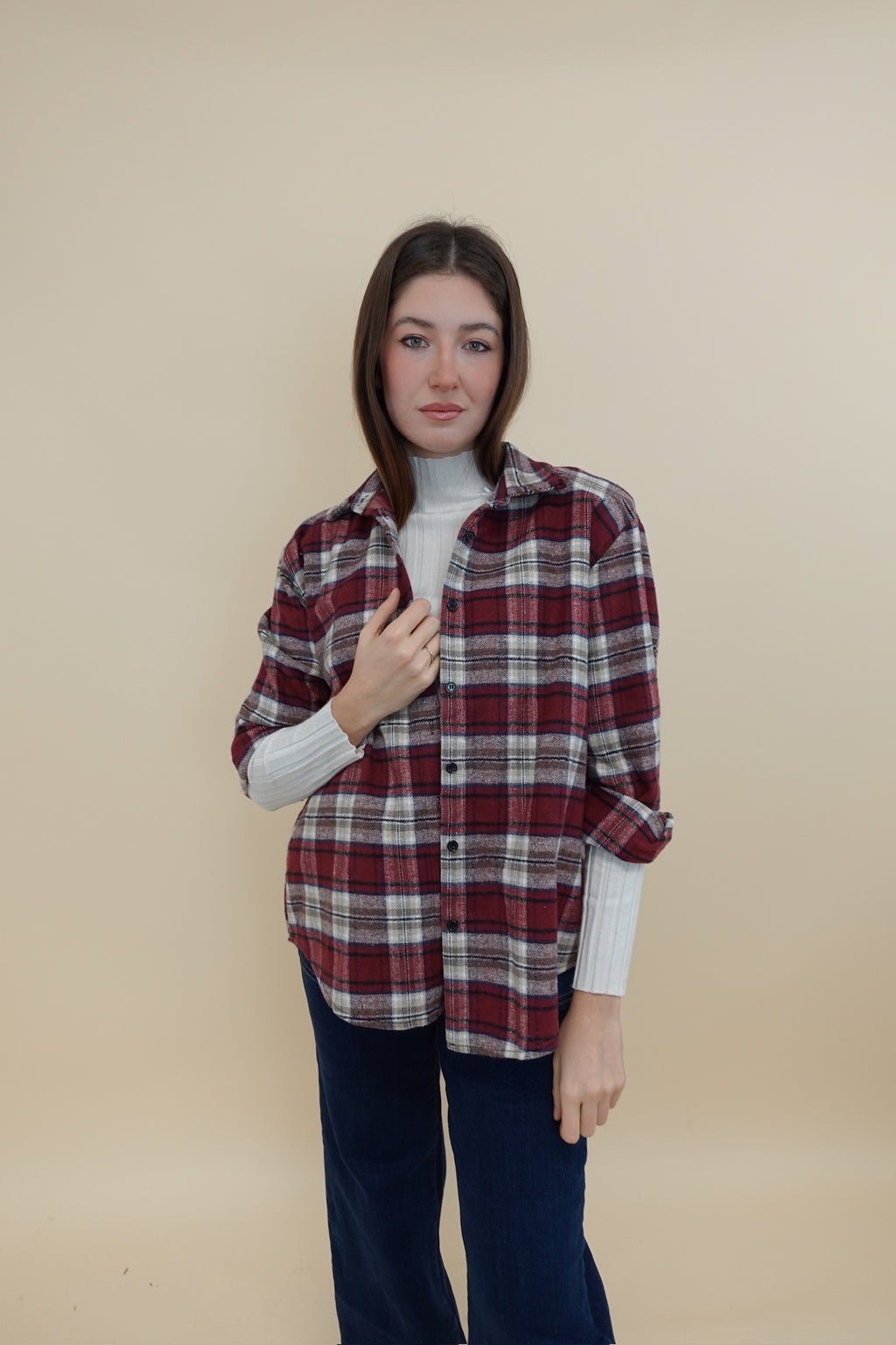 Camicia Scacchi Bordeaux