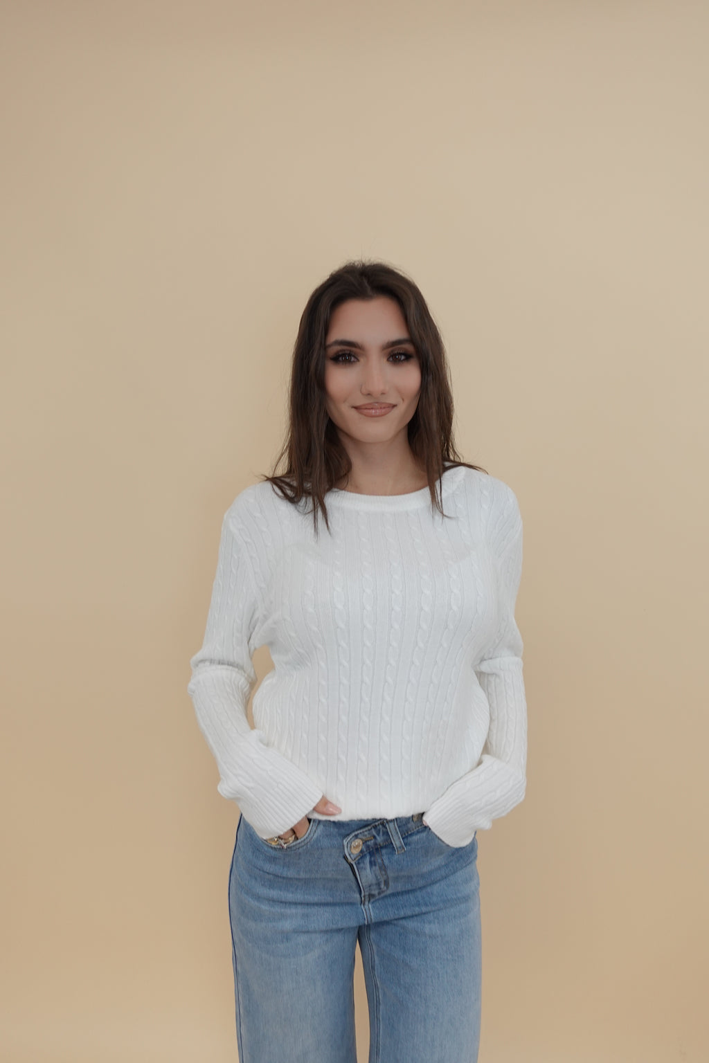 Maglioncino Treccina New Bianco