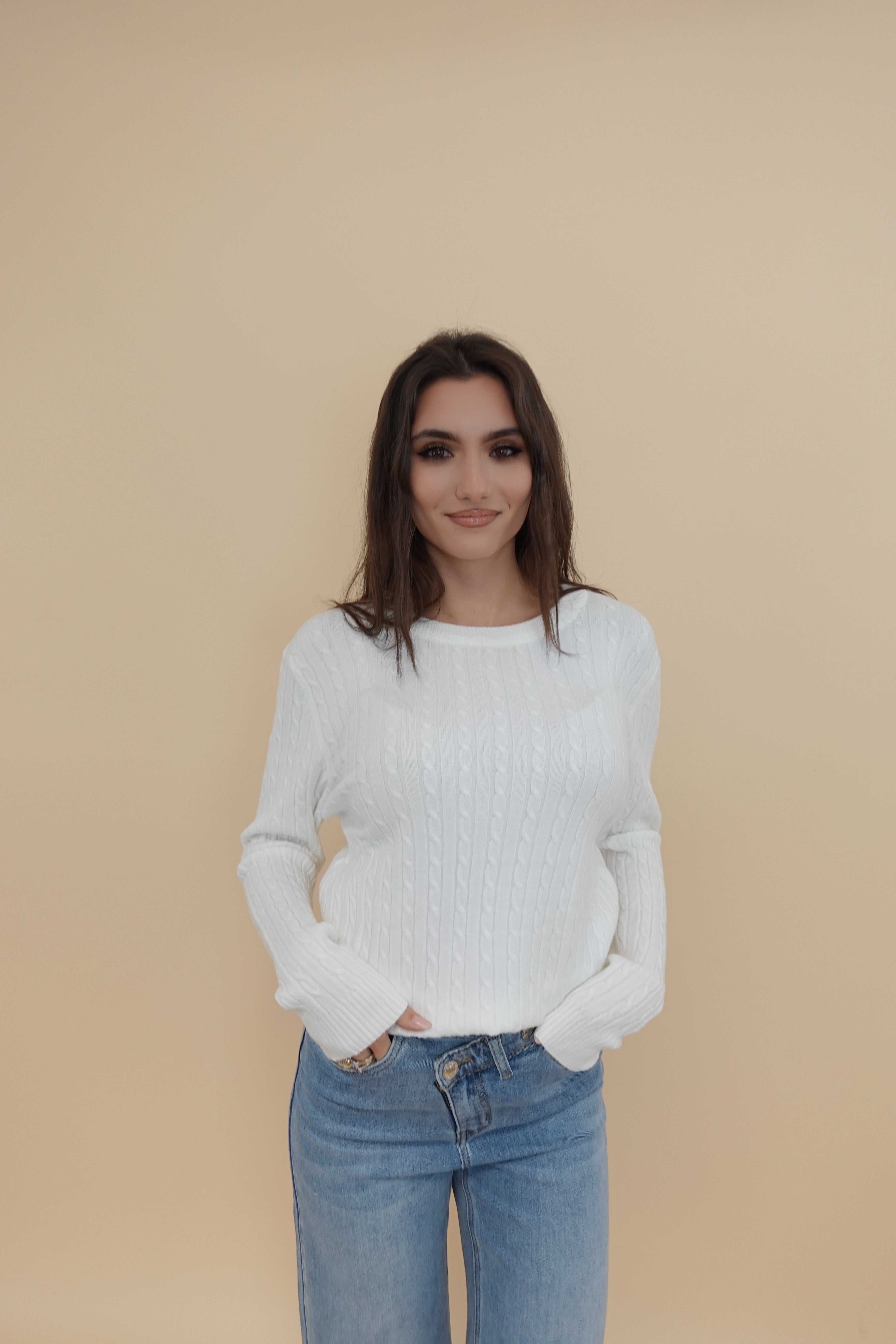 Maglioncino Treccina New Bianco