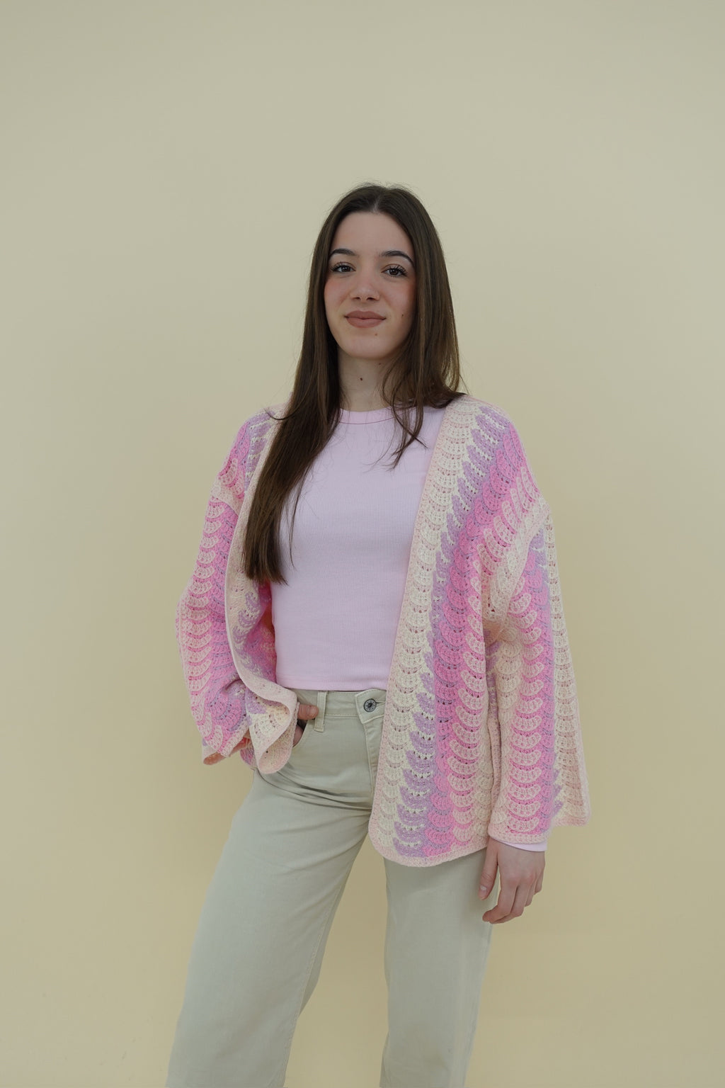 Cardigan Rainbow Rosa