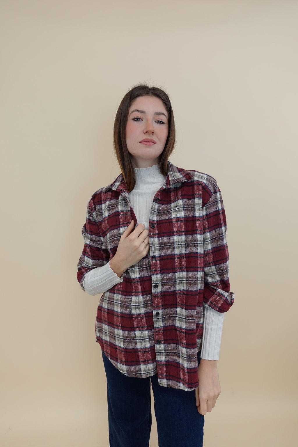 Camicia Scacchi Bordeaux