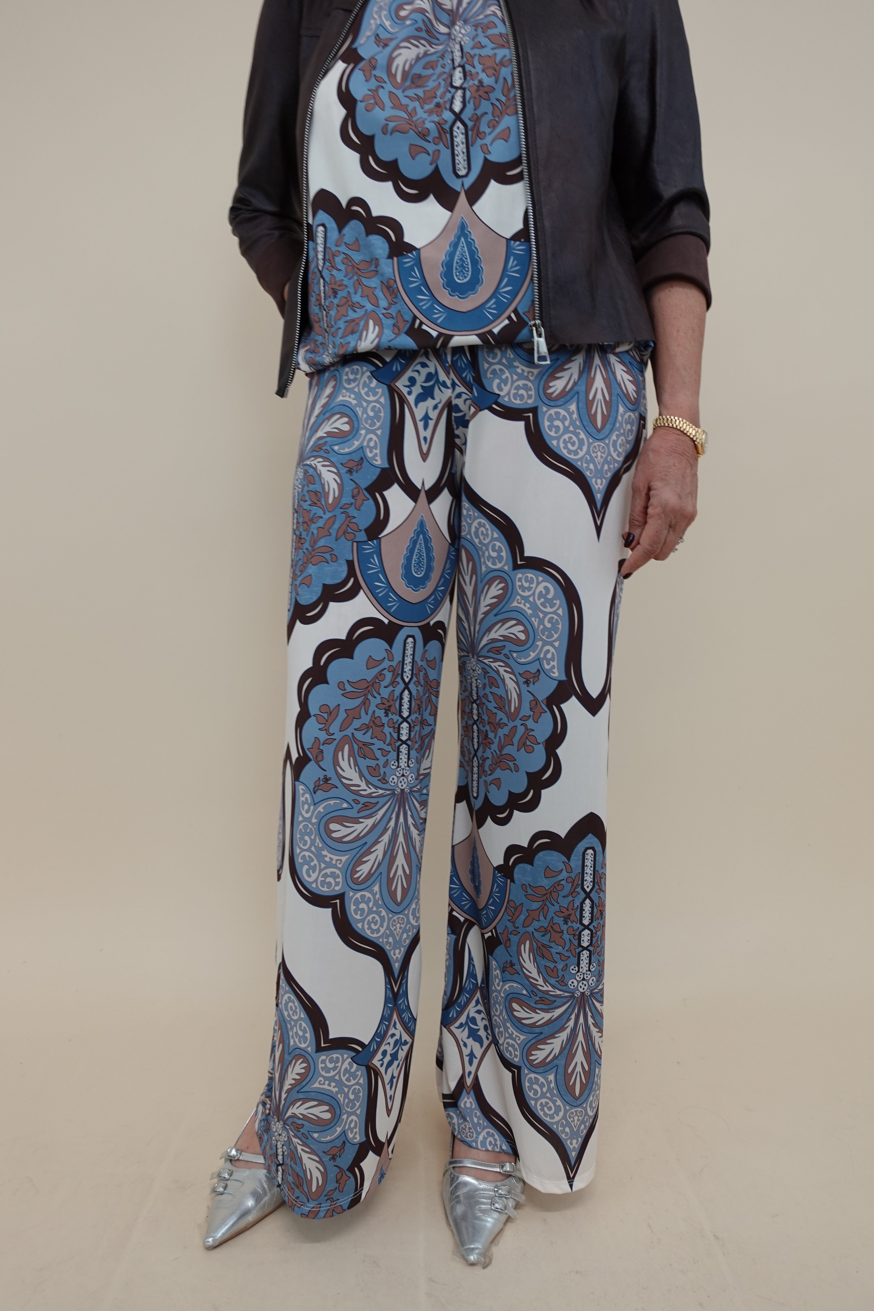 Pantalone Flowers Azzurra