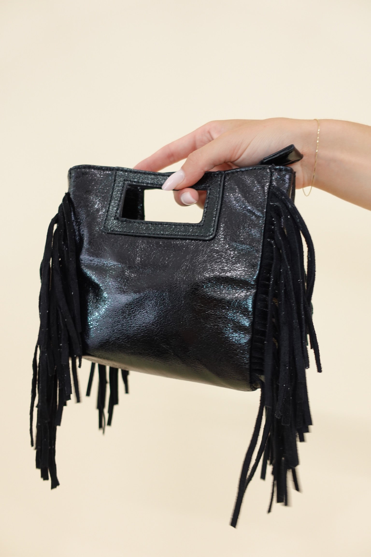 Borsa Frange Lux Nero