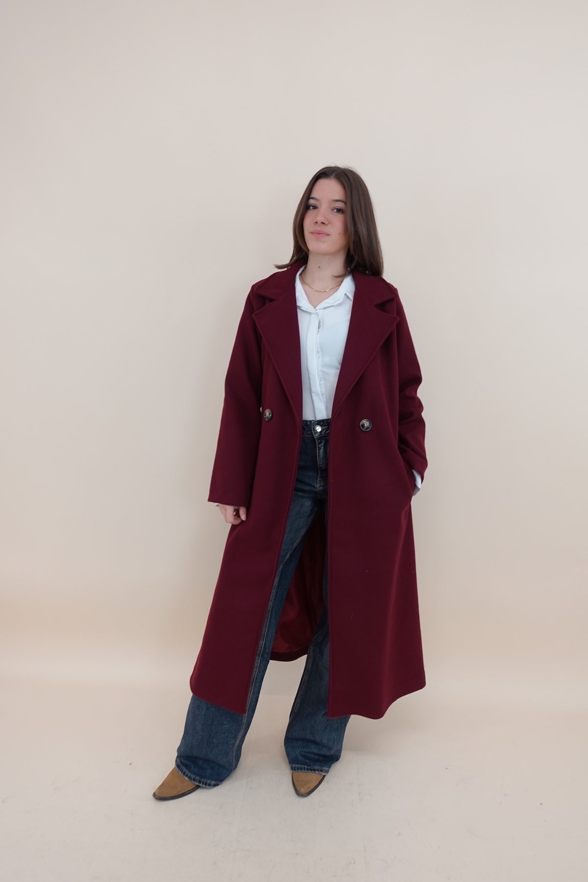 Cappotto Long Bordeaux
