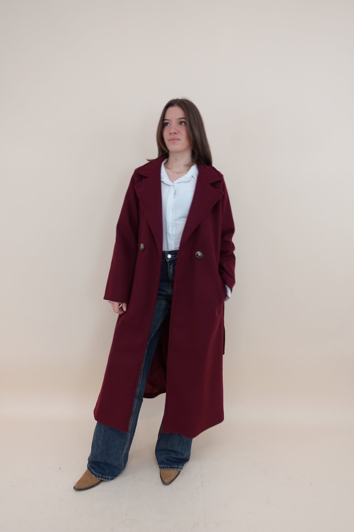 Cappotto Long Bordeaux