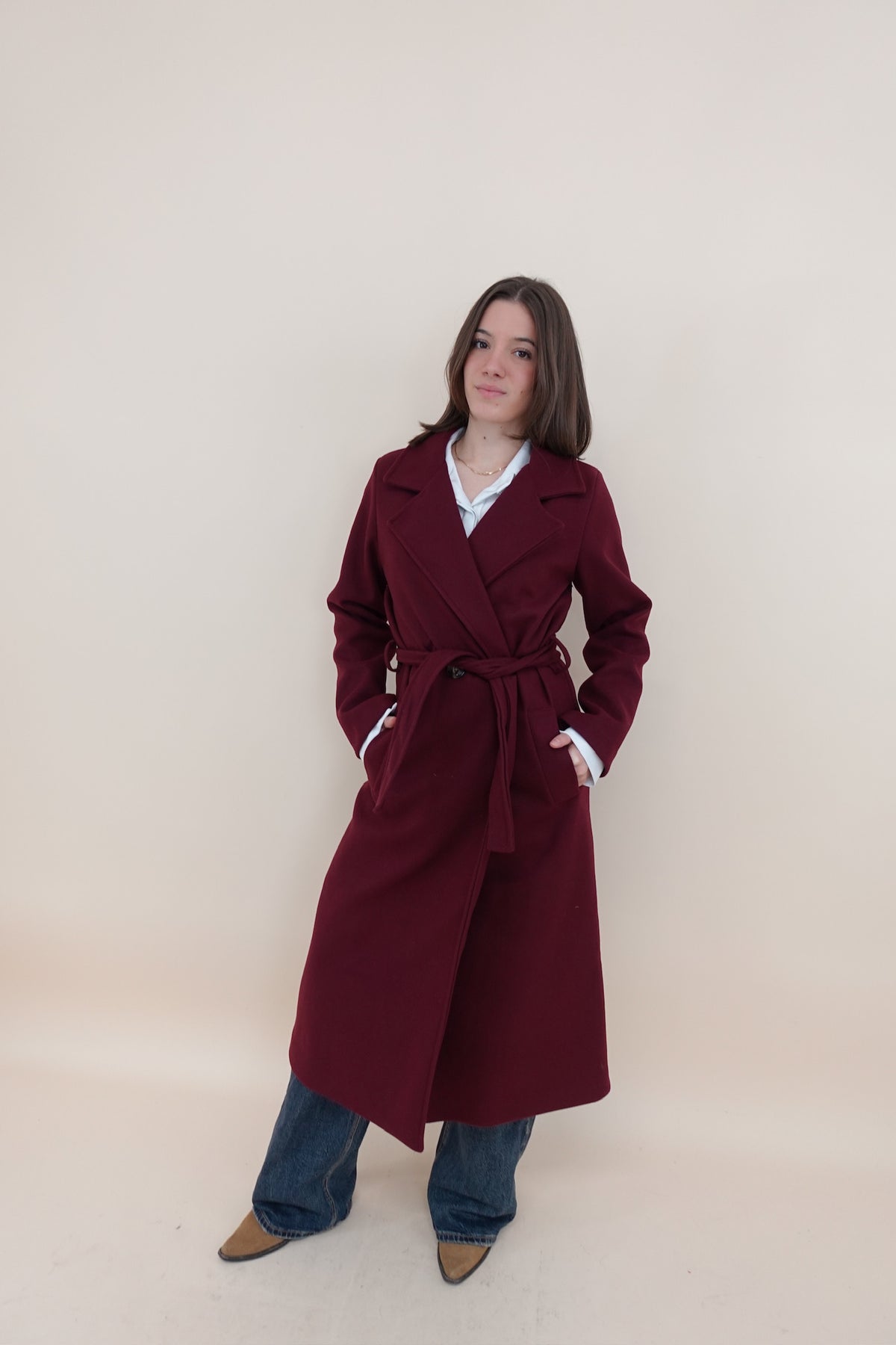 Cappotto Long Bordeaux