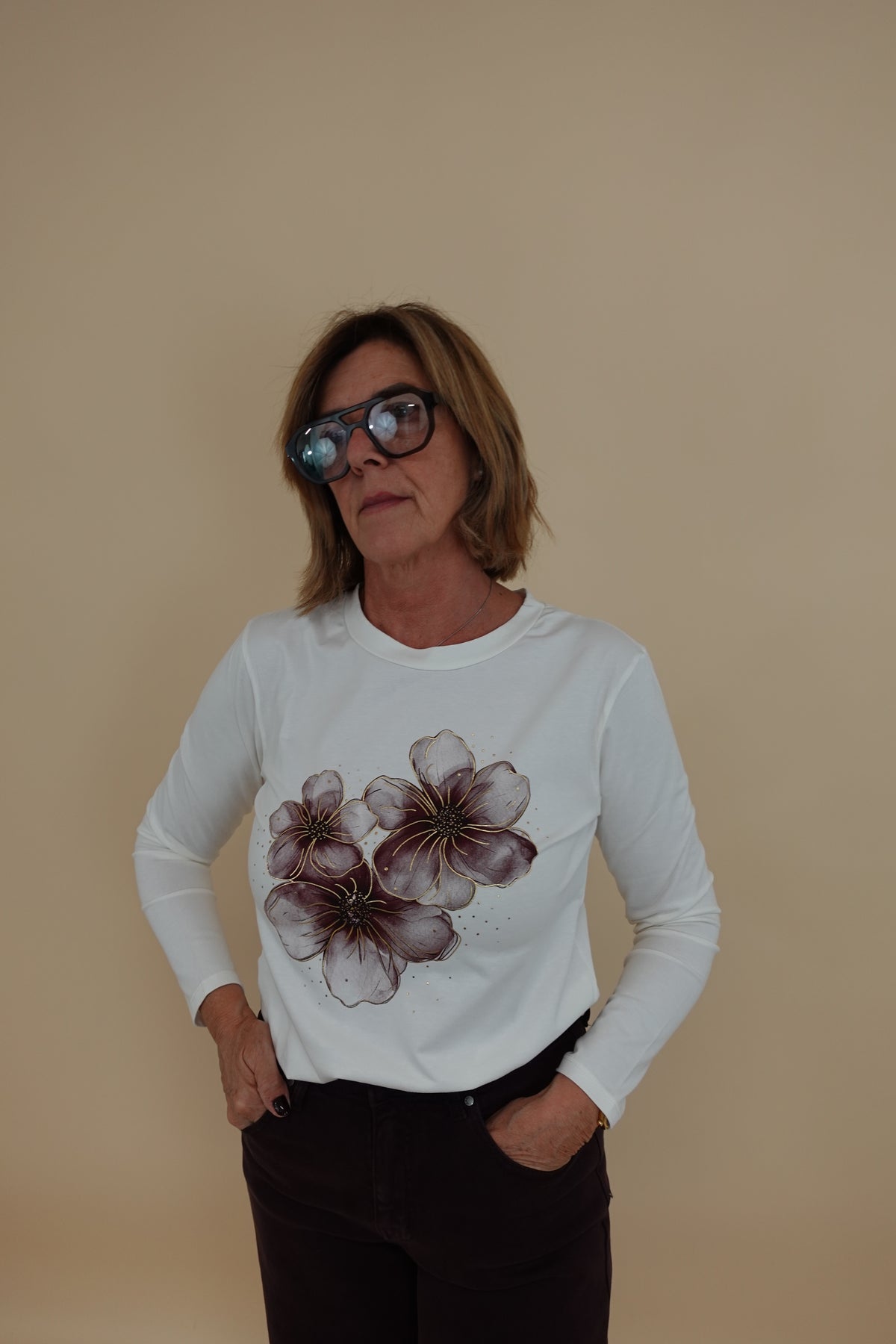 Maglia Flower Bordeaux