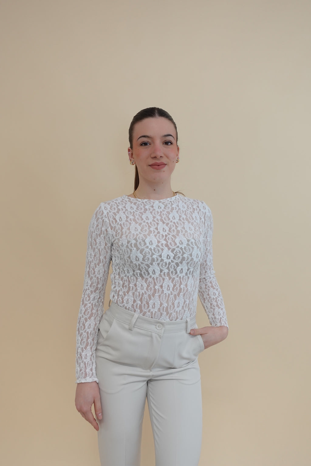 Maglia Pizzo Panna