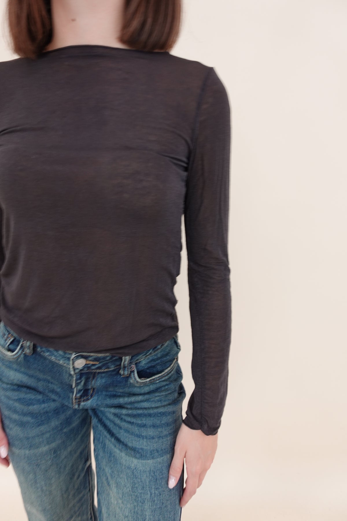 Maglia Misto Cashmere Marrone