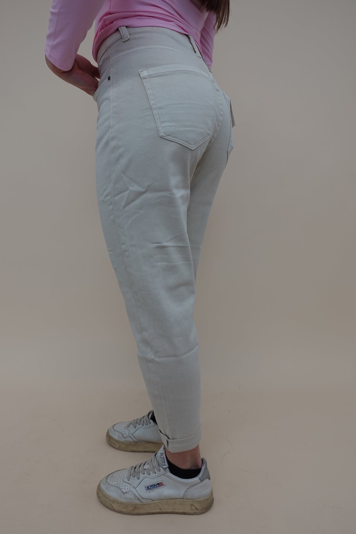 Jeans Momfit Beige