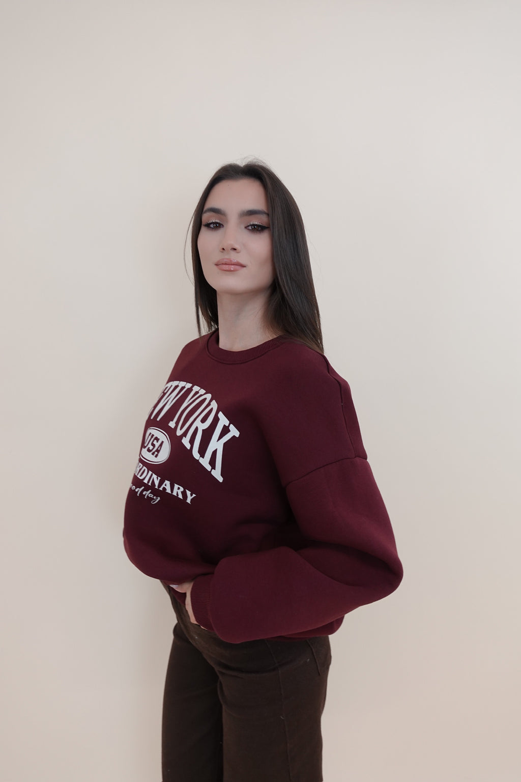 Felpa New York Bordeaux