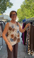 Camicia Sangallo  Flower Marrone