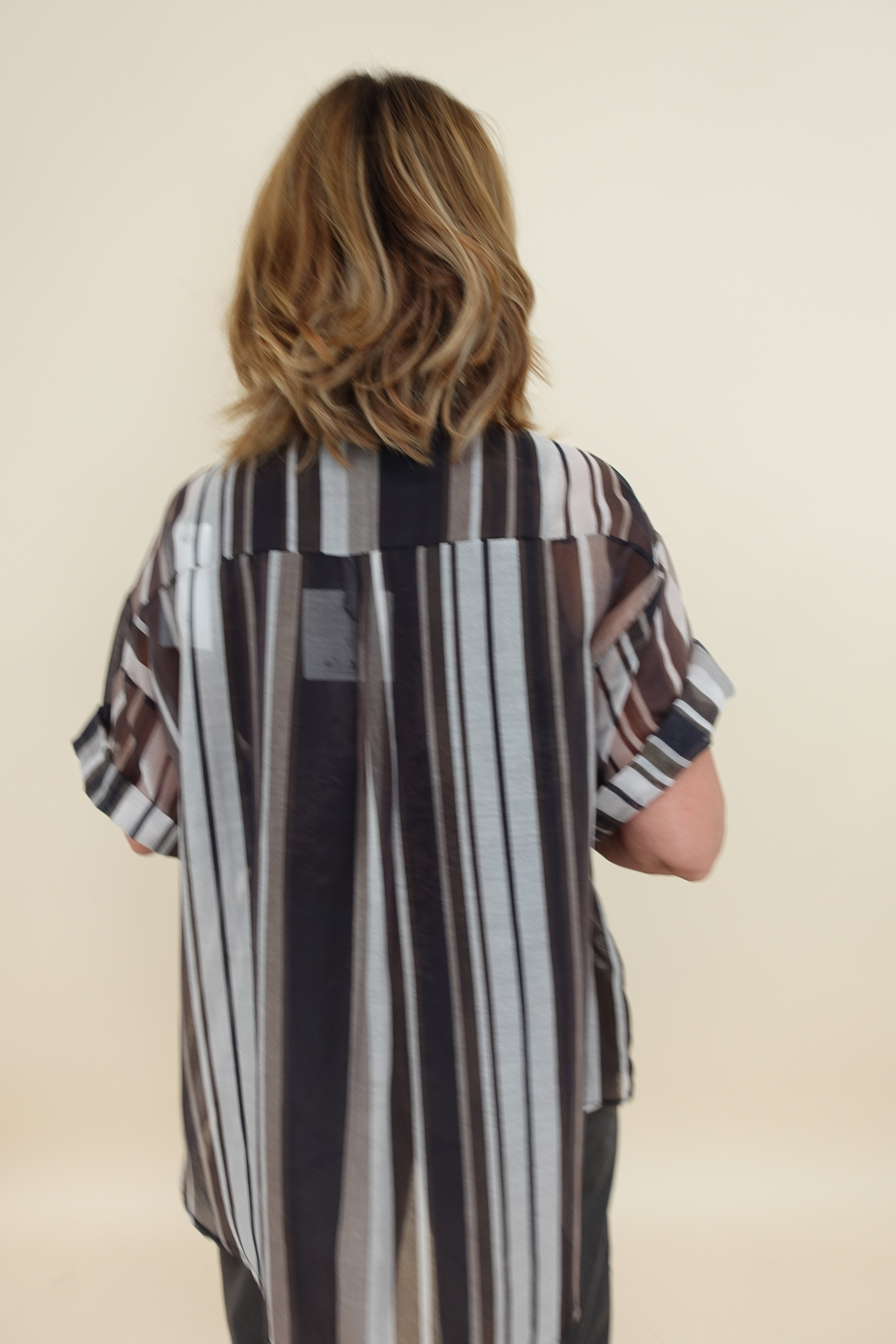 Camicia Mille Righe Marrone