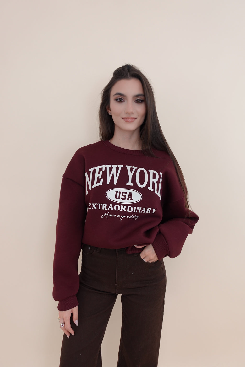 Felpa New York Bordeaux