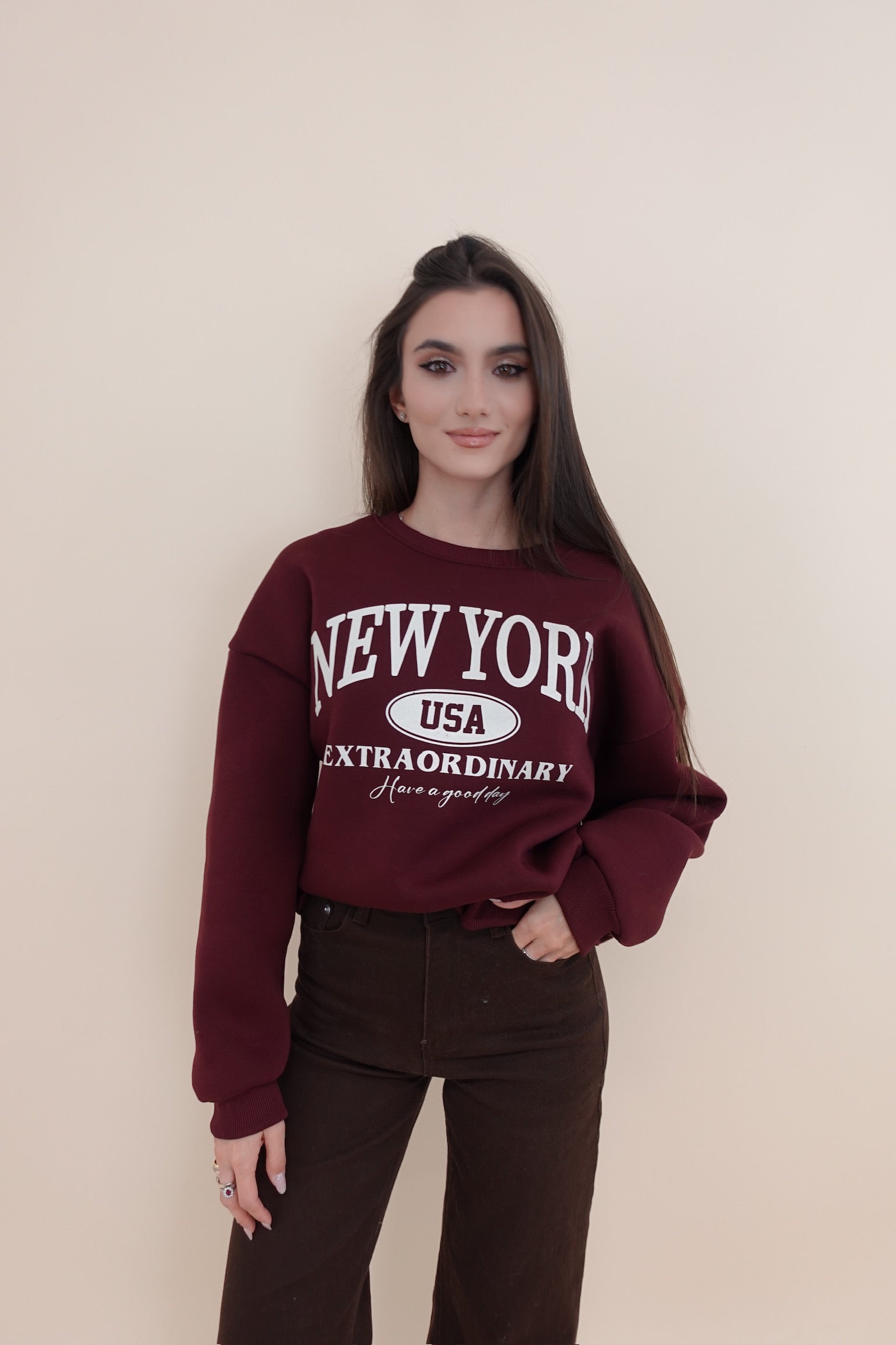 Felpa New York Bordeaux