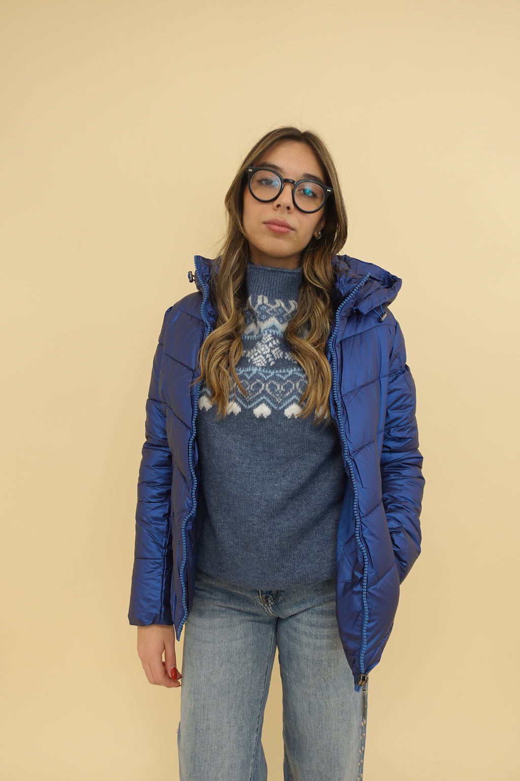 Piumino Blu Elettrico