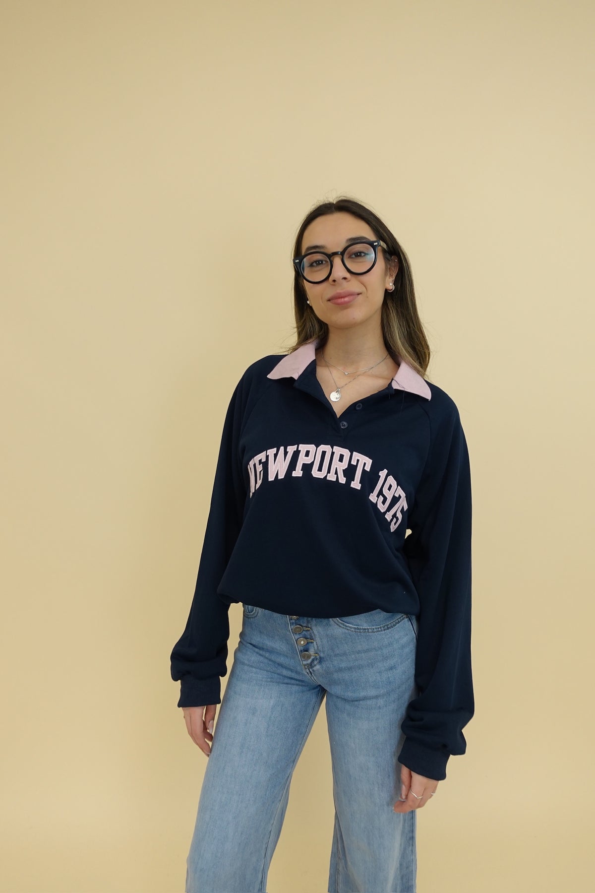 Felpa Newport Blu e Rosa