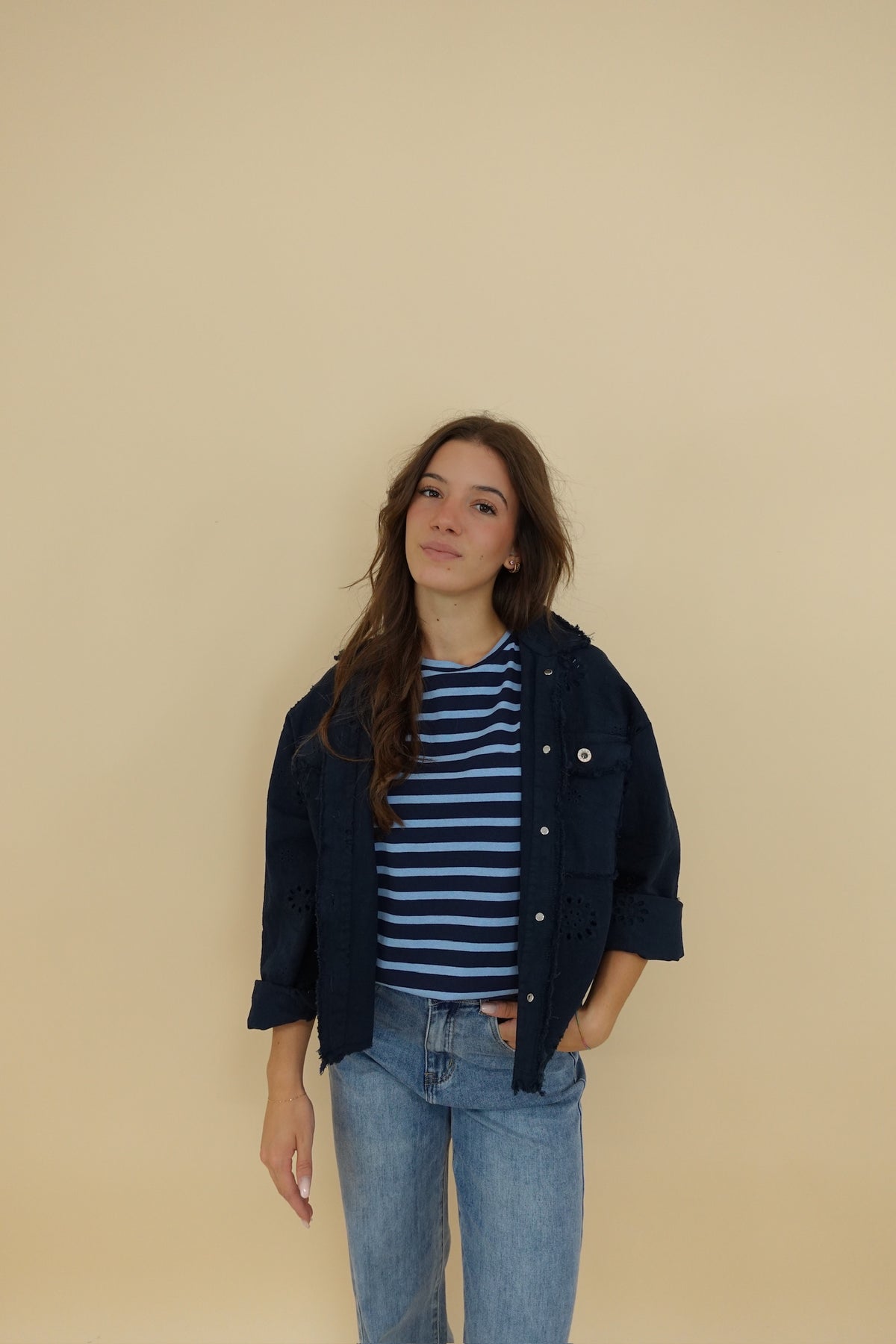 Giacca Traforata Blu